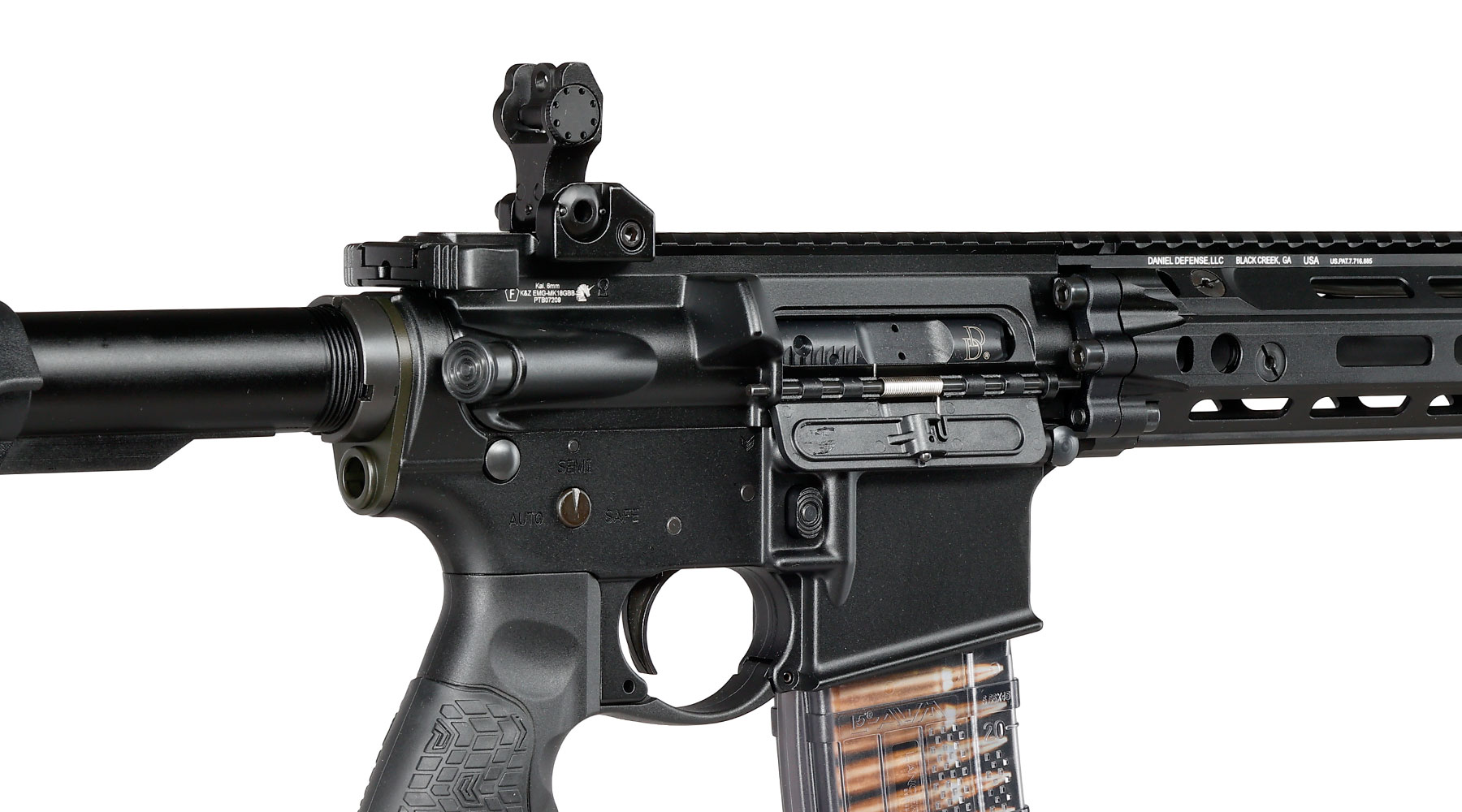 EMG / Cyma Daniel Defense MK18 RIII PDW Vollmetall CGS T8-System Gas-Blow-Back 6mm BB schwarz Bild 8