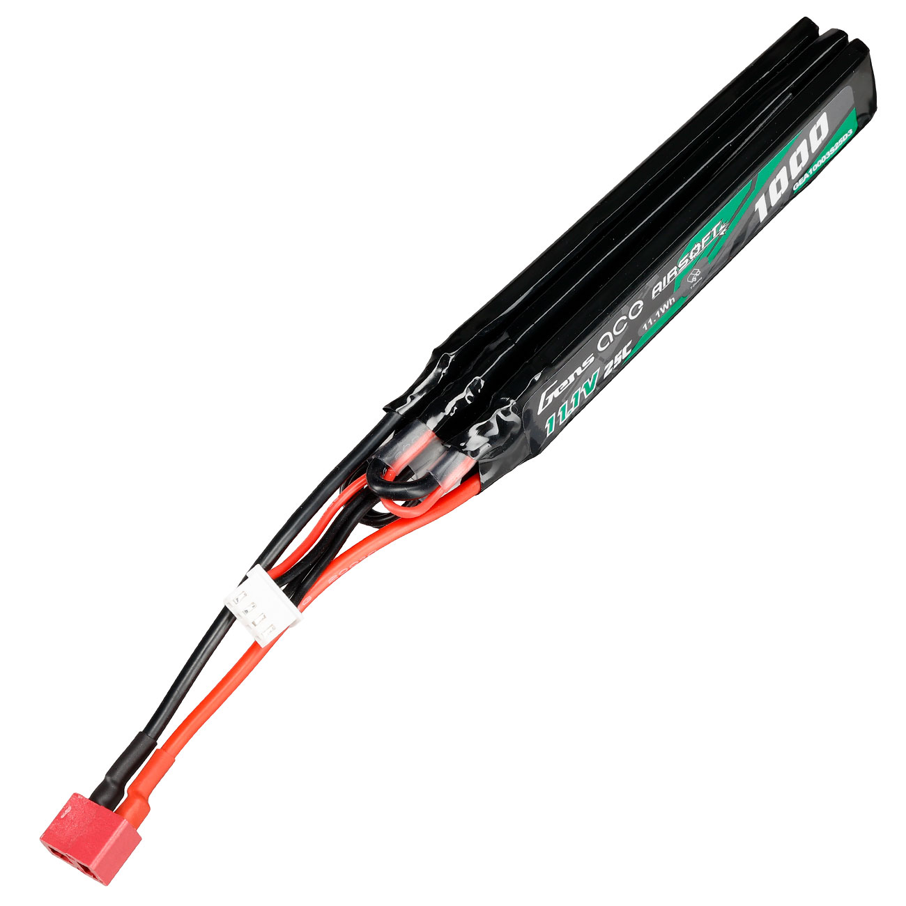 Gens Ace Airsoft LiPo Akku 7,4V 1000mAh 25C / 80C Small Tri-Panel Type m. T-Stecker Anschluss Bild 2