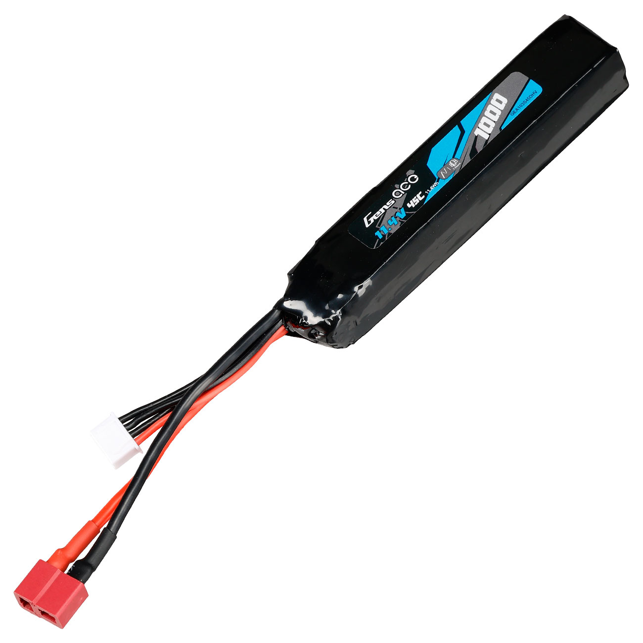 Gens Ace Airsoft LiPo LiHV Akku 11,4V 1000mAh 45C Stock-Tube Type m. T-Stecker Anschluss Bild 1