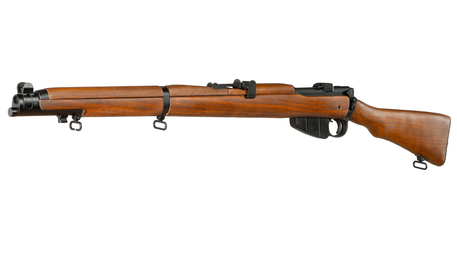 Double Bell Airsoft Lee-Enf. SMLE No.1 MK3 Bolt-Action Springer Gewehr mit Hlsenauswurf 6mm BB Echtholz-Version