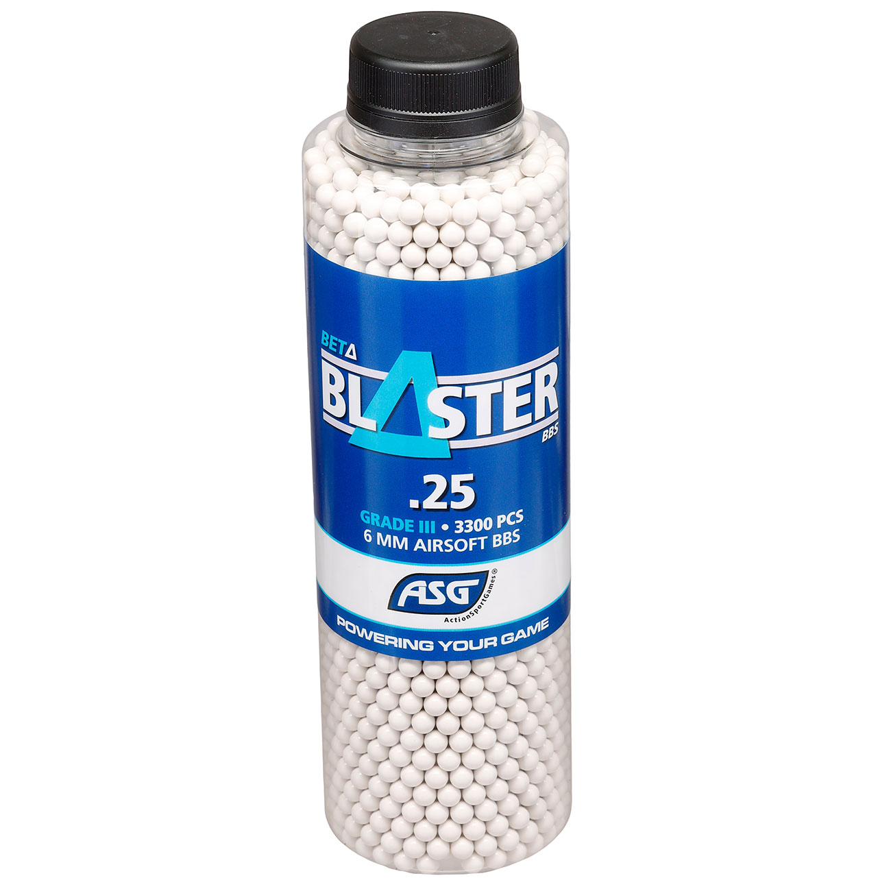 ASG Beta Blaster Grade III Precision BBs 0,25g 3.300er Flasche weiss Bild 2