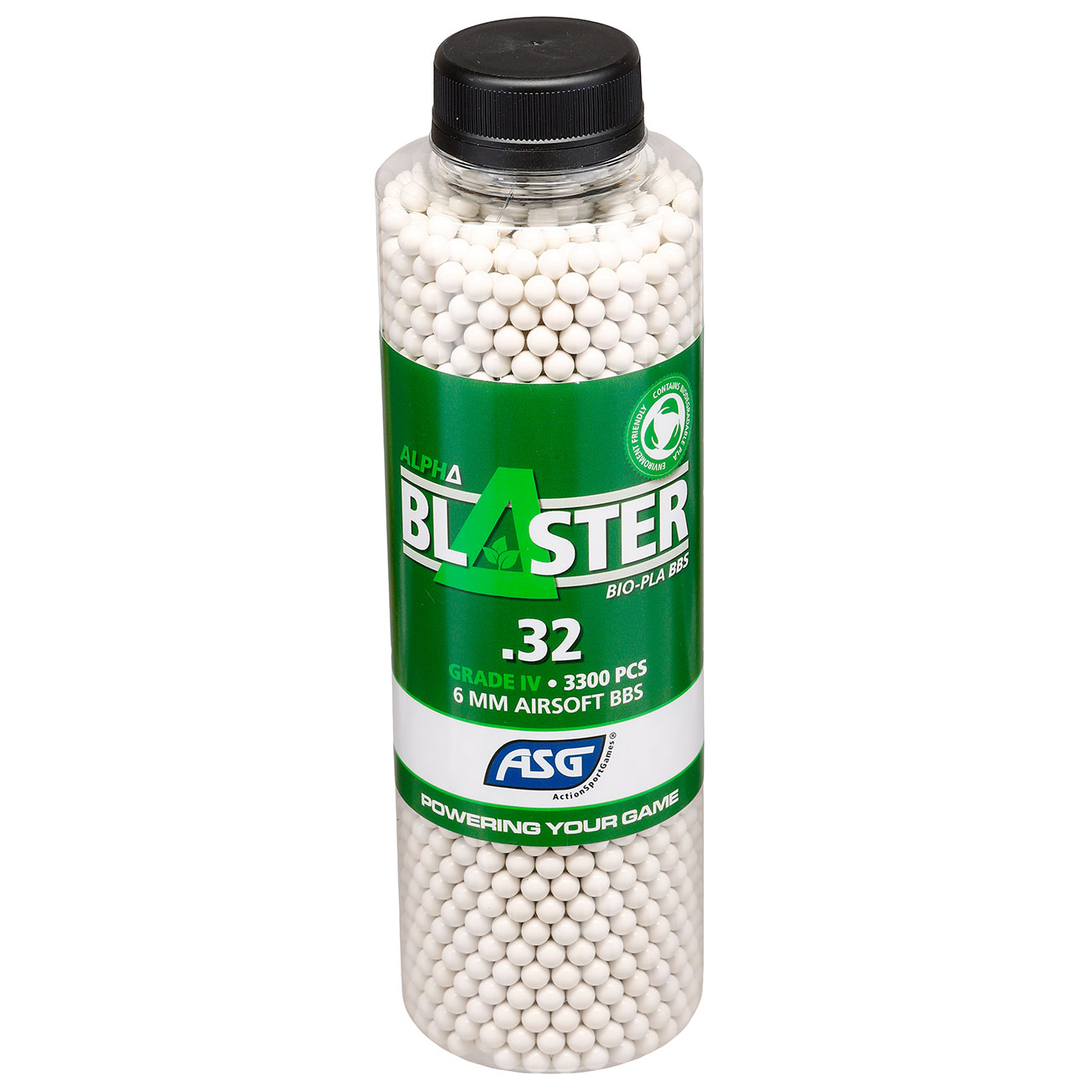 ASG Alpha Blaster Bio PLA Grade IV Precision BBs 0,32g 3.300er Flasche weiss Bild 2