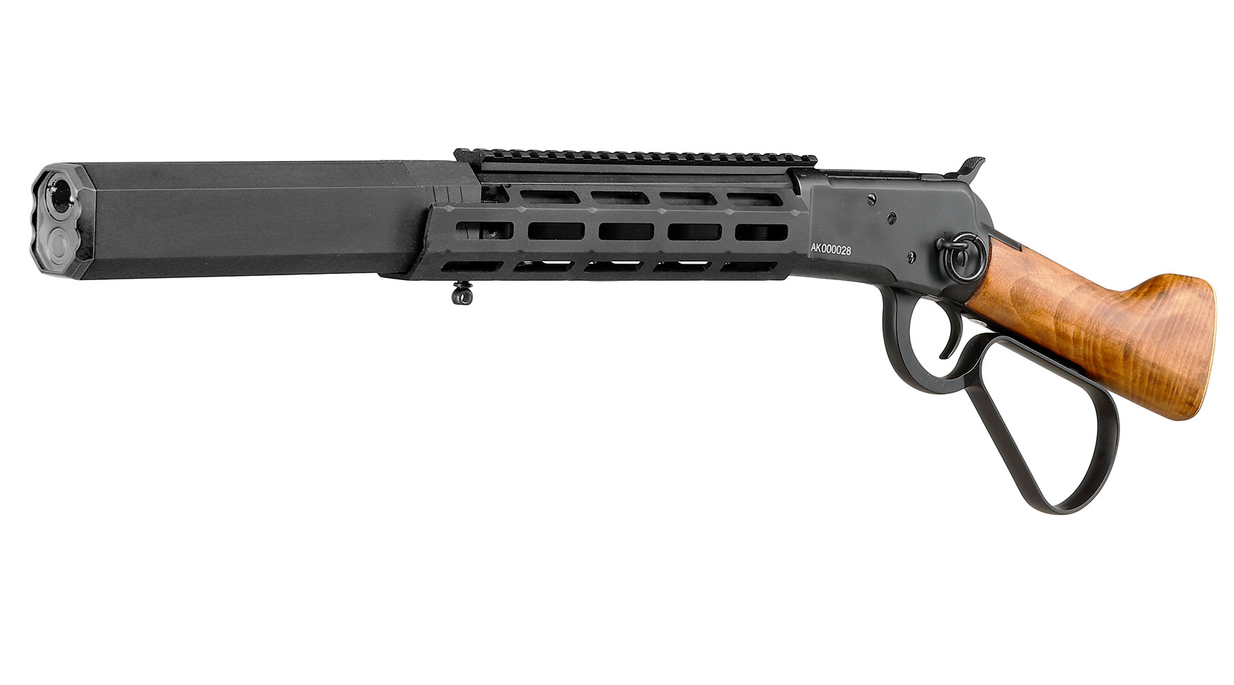 A&K M1873R Medium LOCK Unterhebelrepetiergewehr Gas-Bolt-Action 6mm BB schwarz - Echtholz Version
