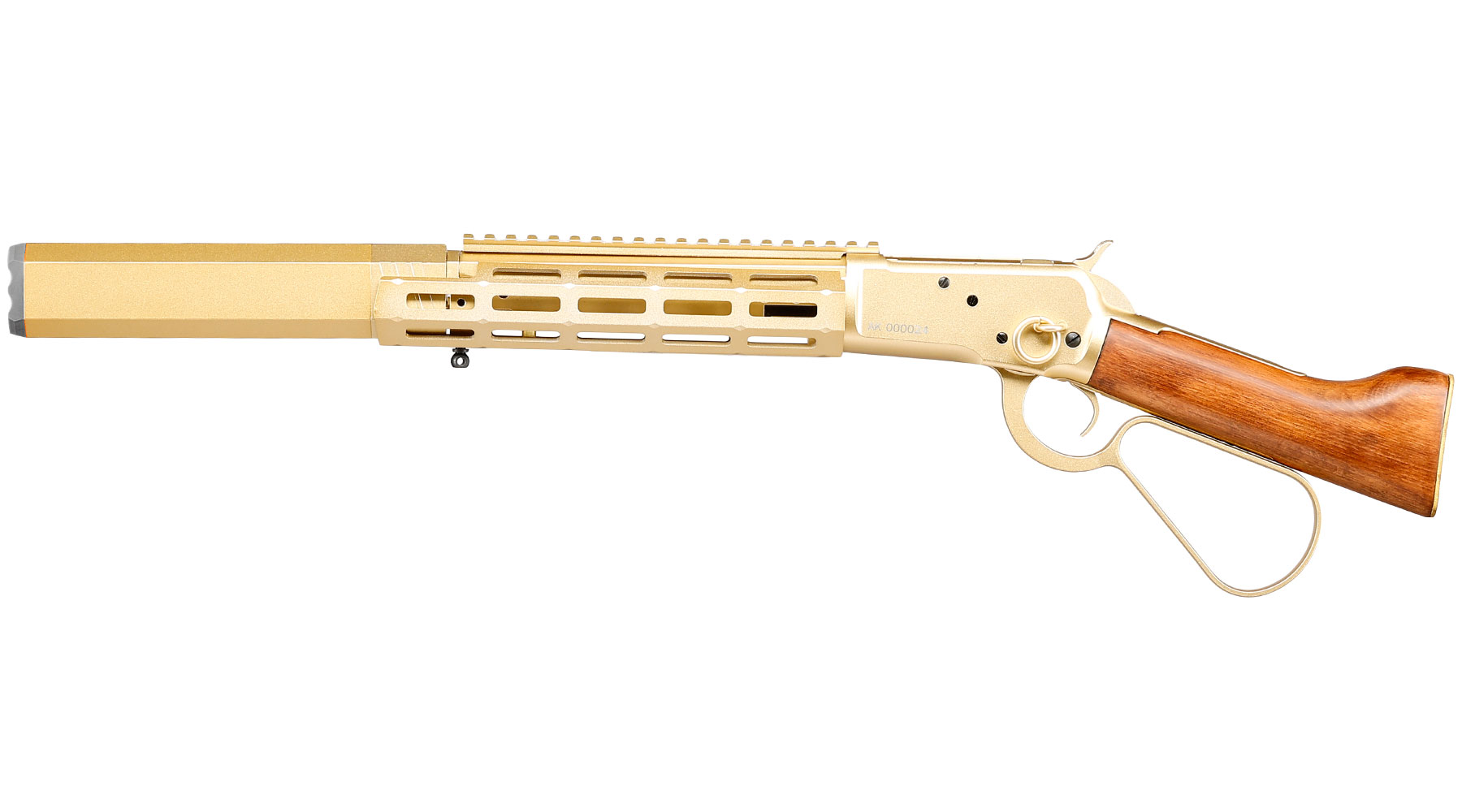 A&K M1873R Medium LOCK Unterhebelrepetiergewehr Gas-Bolt-Action 6mm BB gold - Echtholz Version Bild 1