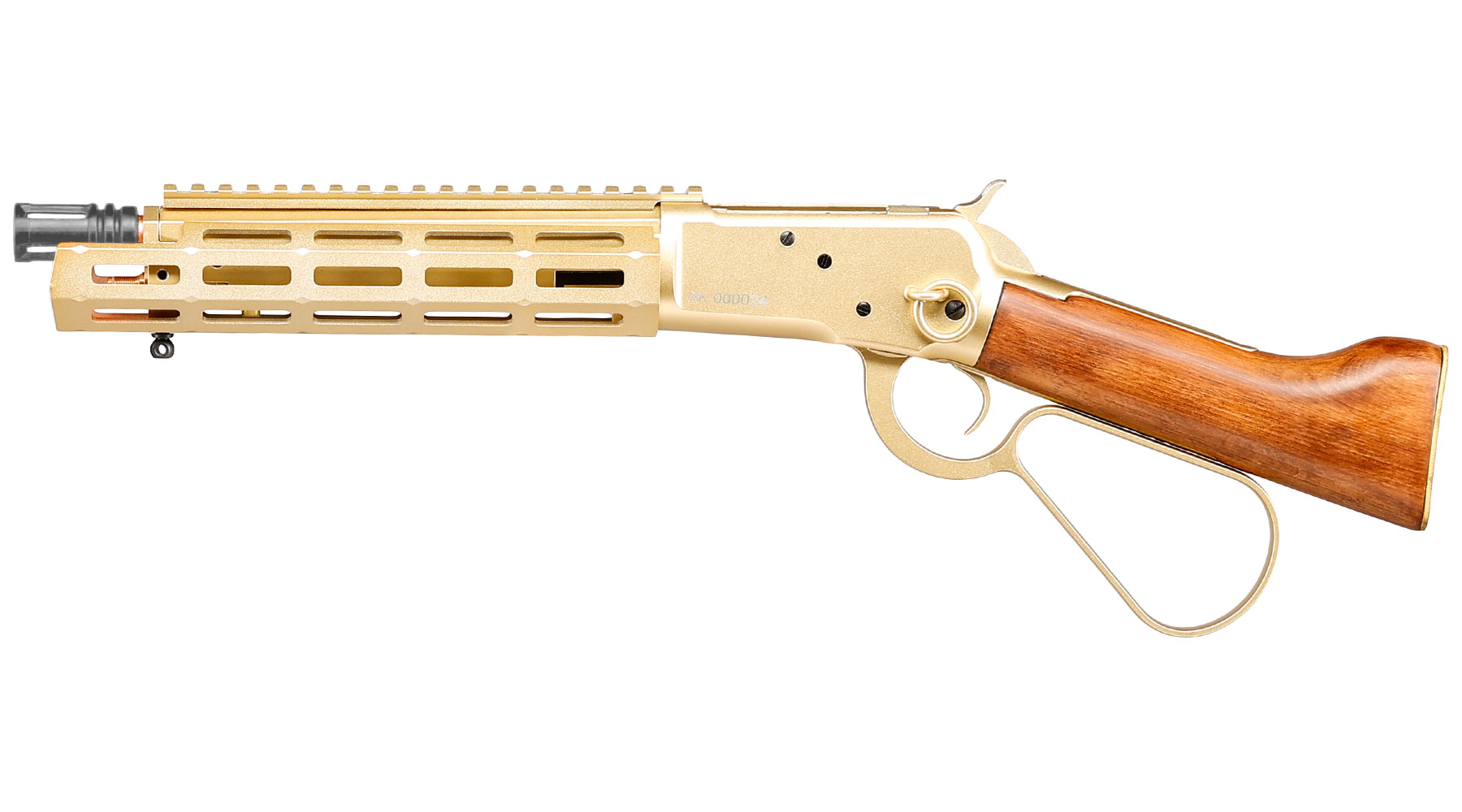 A&K M1873R Medium LOCK Unterhebelrepetiergewehr Gas-Bolt-Action 6mm BB gold - Echtholz Version Bild 2
