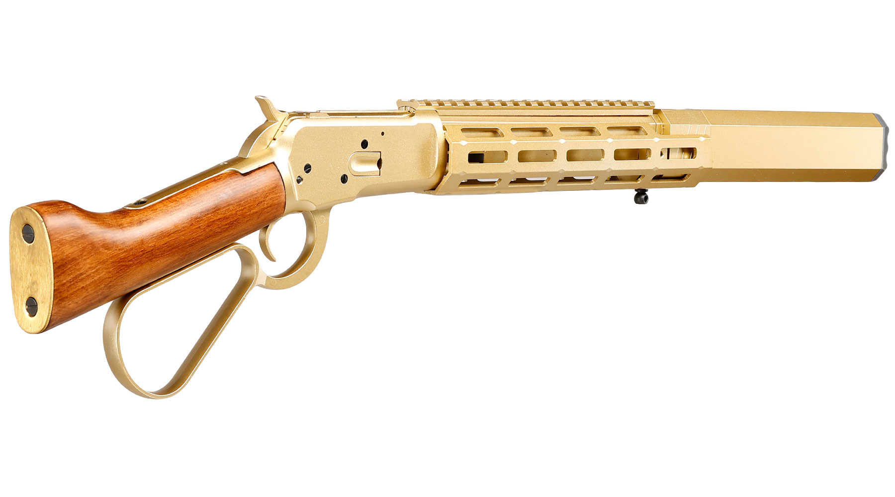 A&K M1873R Medium LOCK Unterhebelrepetiergewehr Gas-Bolt-Action 6mm BB gold - Echtholz Version Bild 5