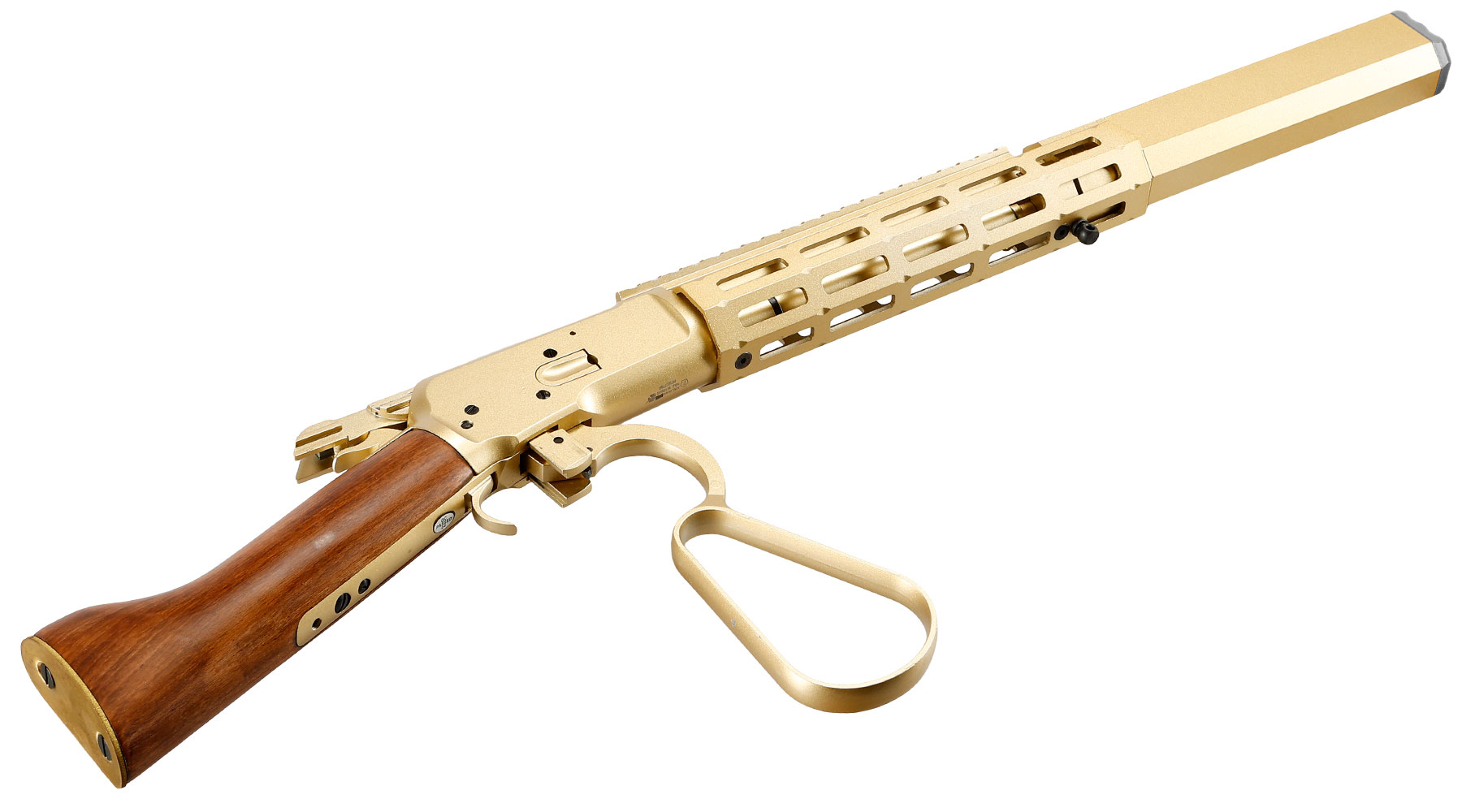 A&K M1873R Medium LOCK Unterhebelrepetiergewehr Gas-Bolt-Action 6mm BB gold - Echtholz Version Bild 7
