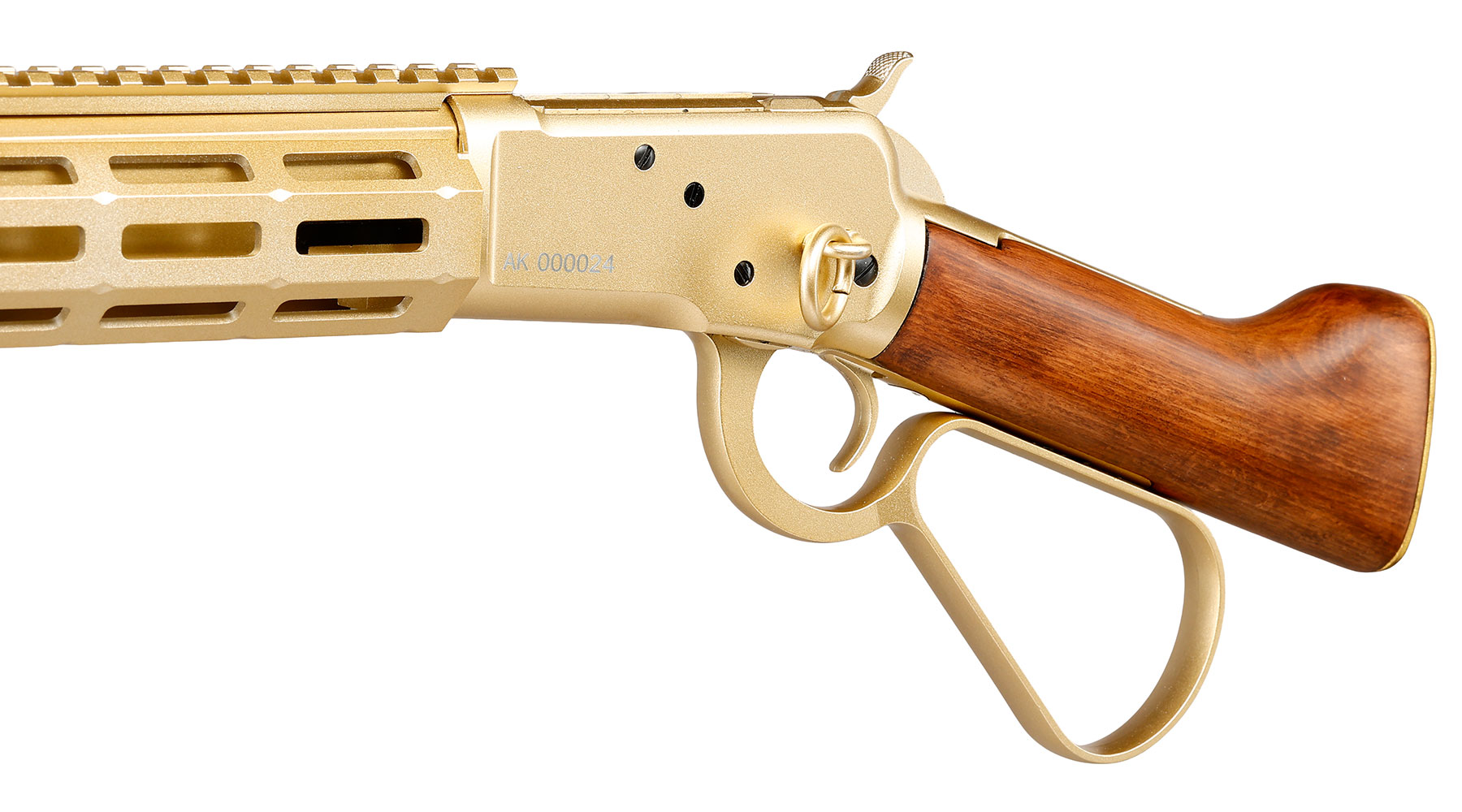 A&K M1873R Medium LOCK Unterhebelrepetiergewehr Gas-Bolt-Action 6mm BB gold - Echtholz Version Bild 9