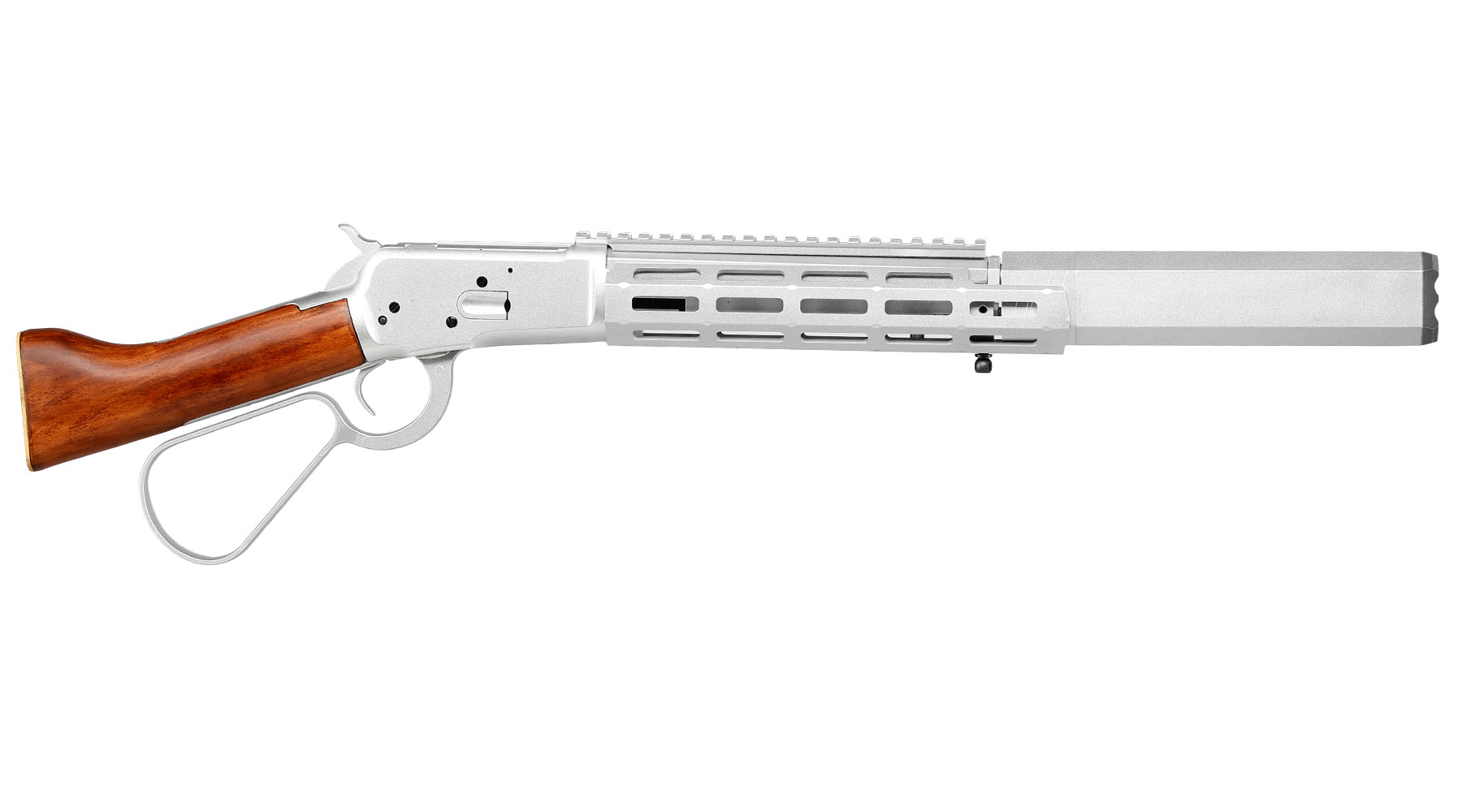 A&K M1873R Medium LOCK Unterhebelrepetiergewehr Gas-Bolt-Action 6mm BB silber - Echtholz Version Bild 3