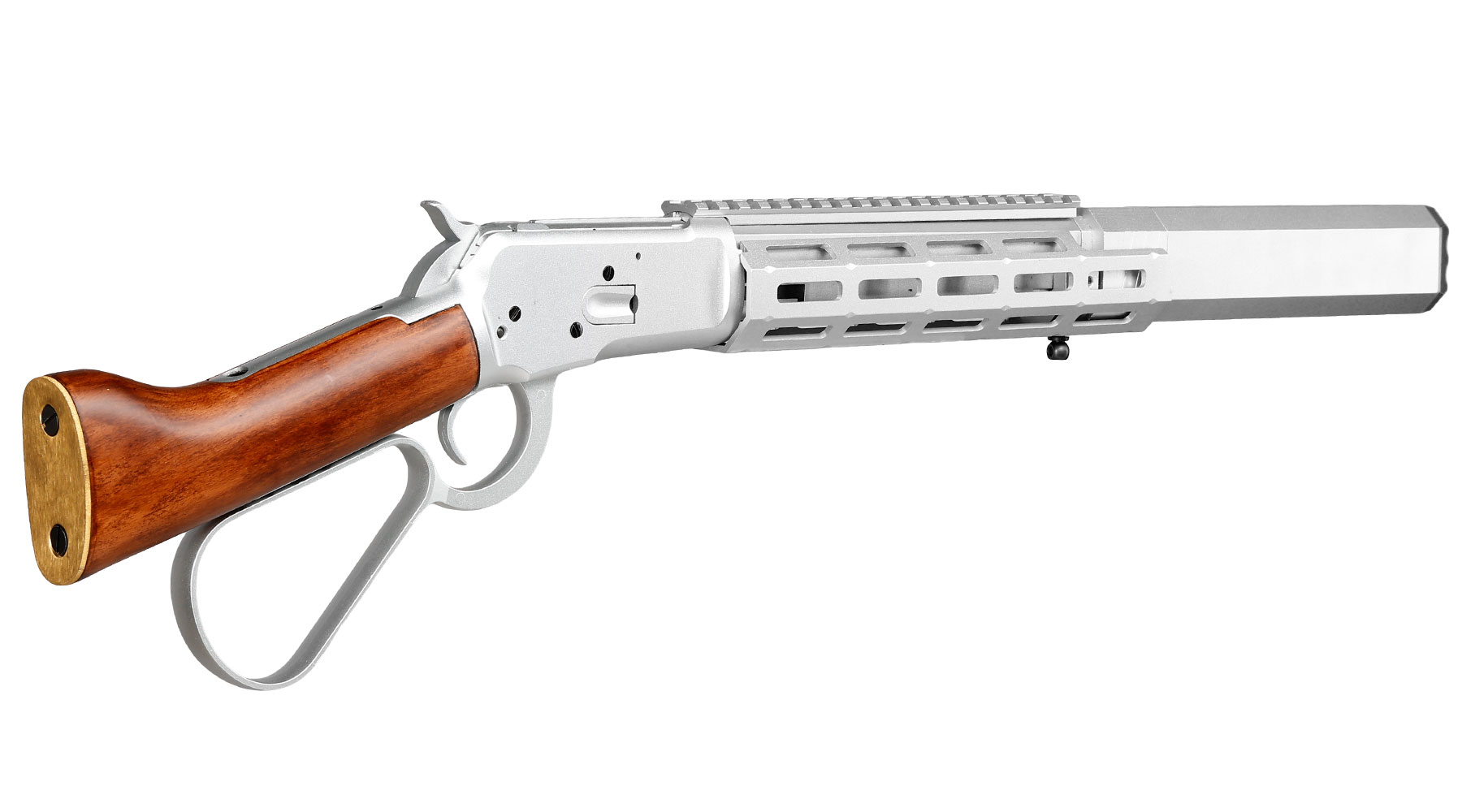 A&K M1873R Medium LOCK Unterhebelrepetiergewehr Gas-Bolt-Action 6mm BB silber - Echtholz Version Bild 5