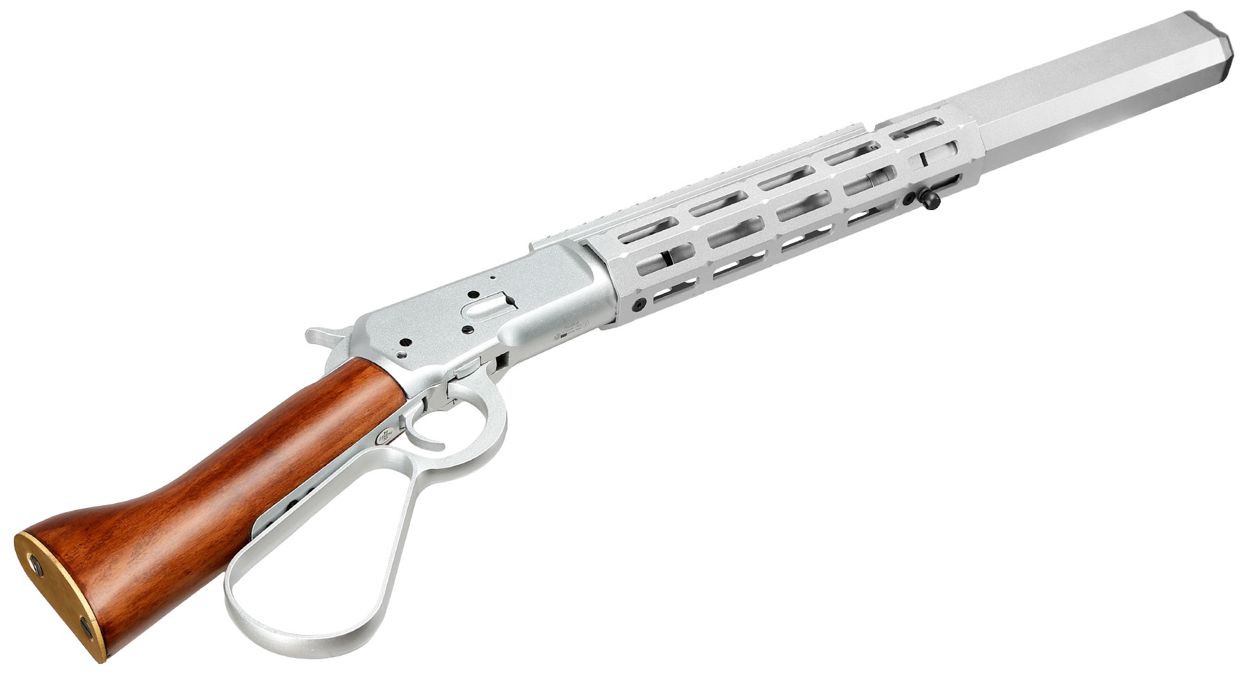 A&K M1873R Medium LOCK Unterhebelrepetiergewehr Gas-Bolt-Action 6mm BB silber - Echtholz Version Bild 6
