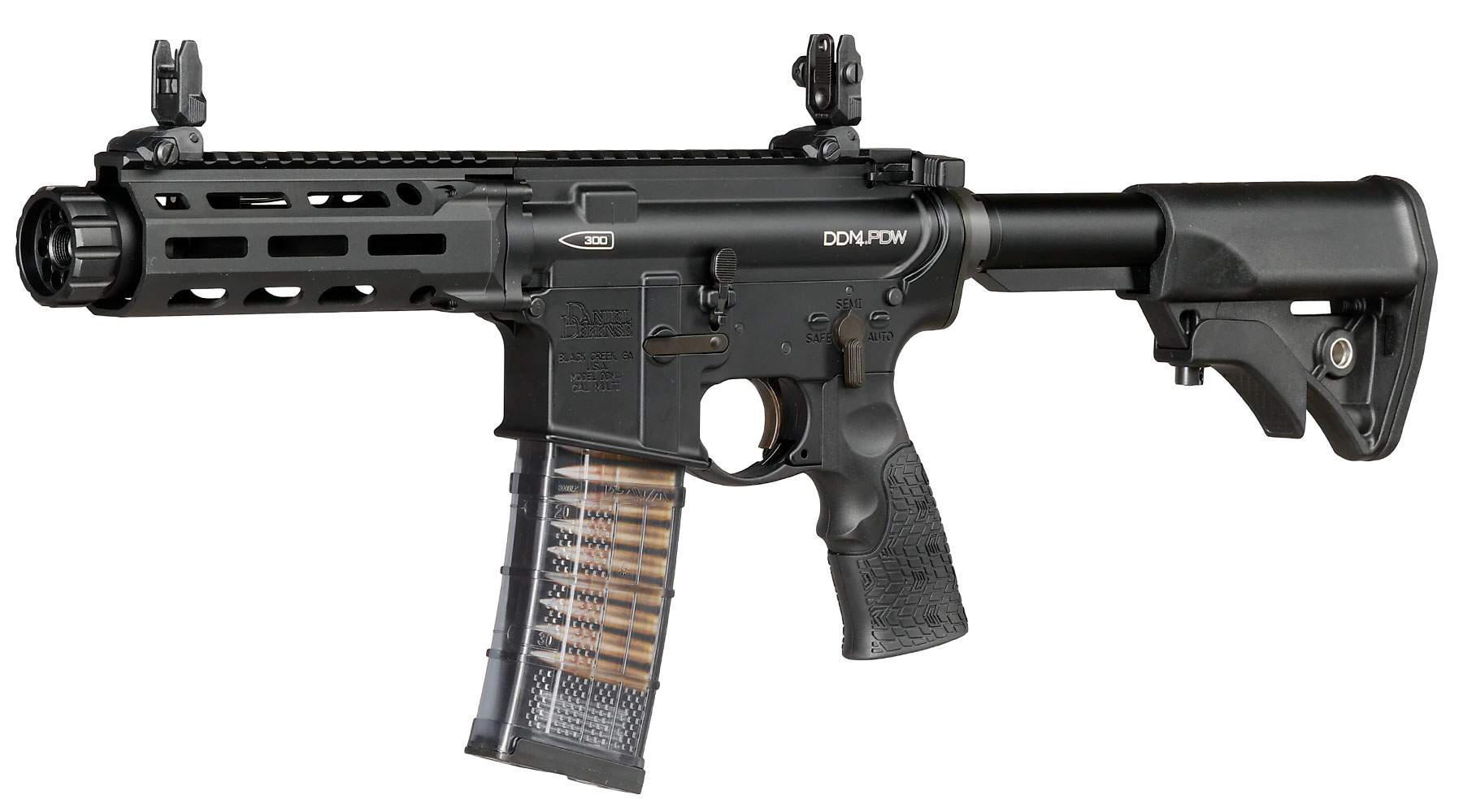 EMG / Cyma Daniel Defense DDM4 300BLK PDW Vollmetall CGS T8-System Gas-Blow-Back 6mm BB schwarz