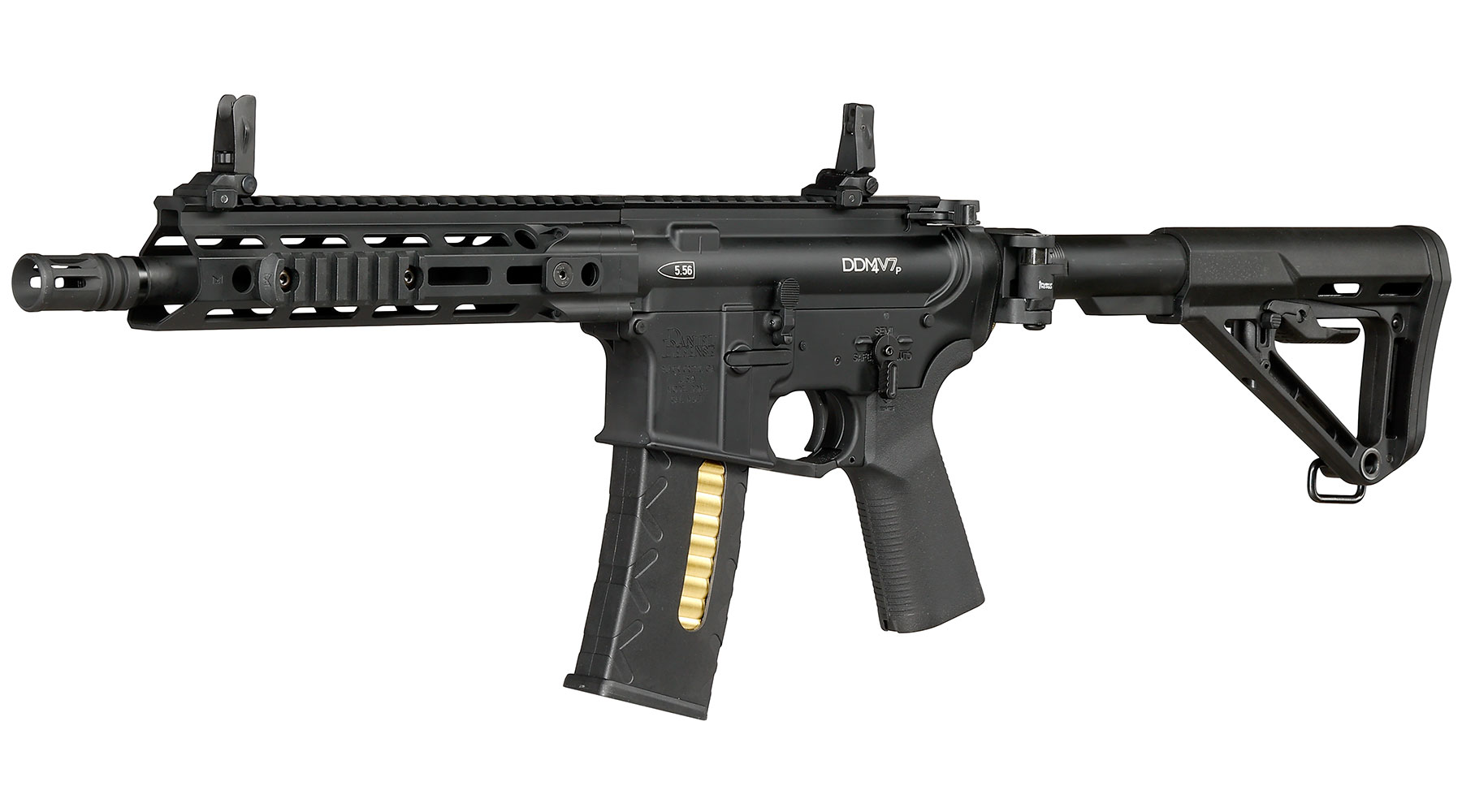 APS / EMG Daniel Defense DDM4 V7P Pistol Vollmetall GBox GBB 6mm BB schwarz