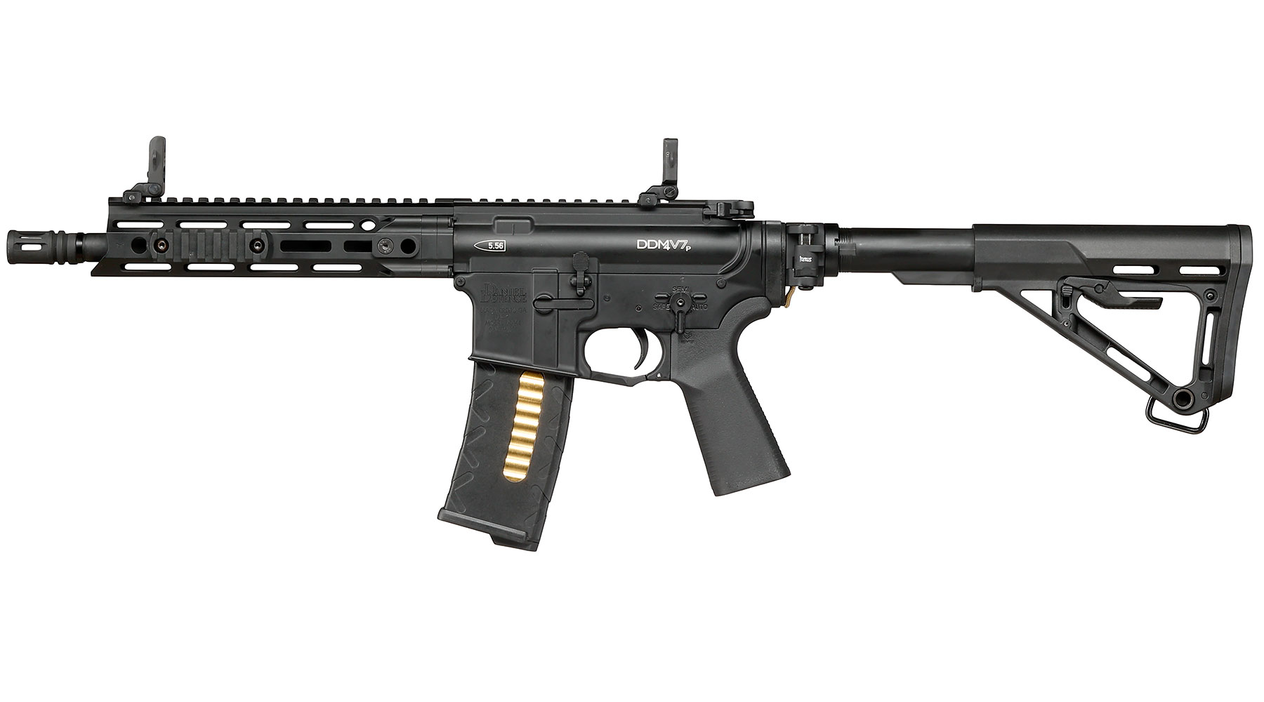 APS / EMG Daniel Defense DDM4 V7P Pistol Vollmetall GBox GBB 6mm BB schwarz Bild 1