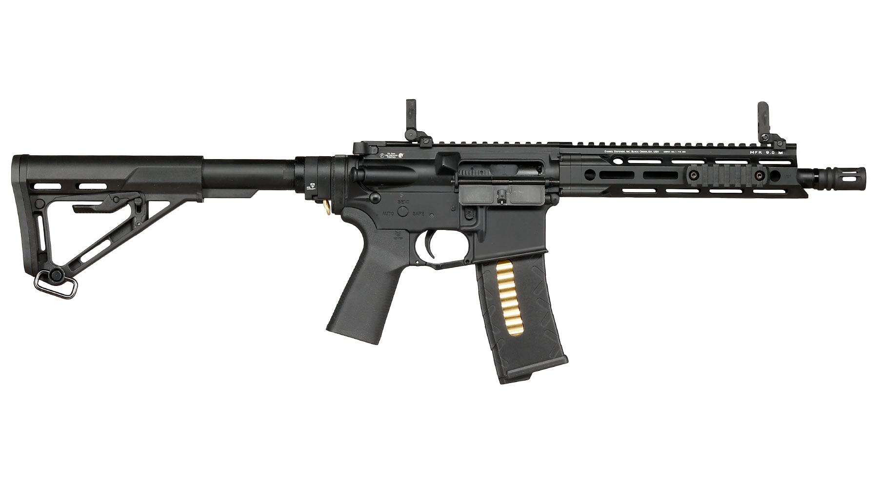 APS / EMG Daniel Defense DDM4 V7P Pistol Vollmetall GBox GBB 6mm BB schwarz Bild 2
