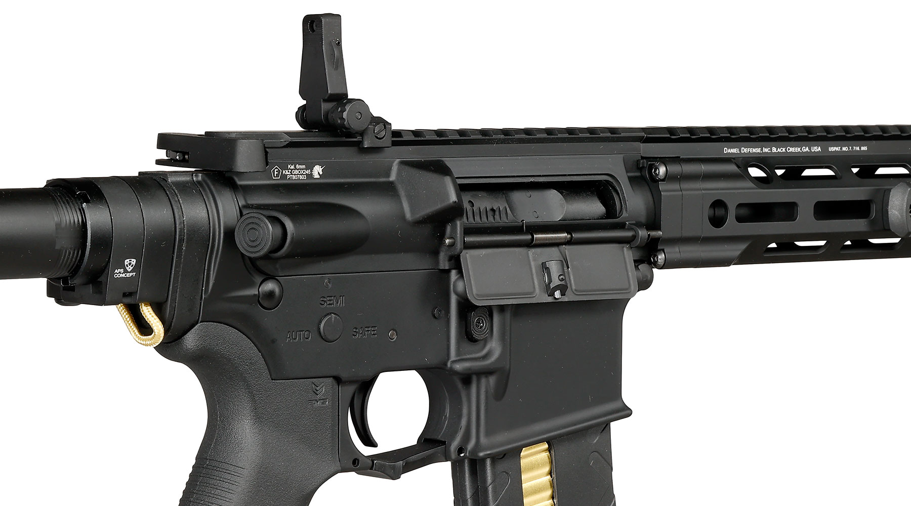 APS / EMG Daniel Defense DDM4 V7P Pistol Vollmetall GBox GBB 6mm BB schwarz Bild 9