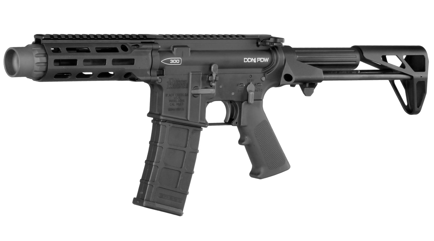 GHK Daniel Defense DDM4 300BLK PDW Vollmetall Gas-Blow-Back 6mm BB schwarz - Version 3