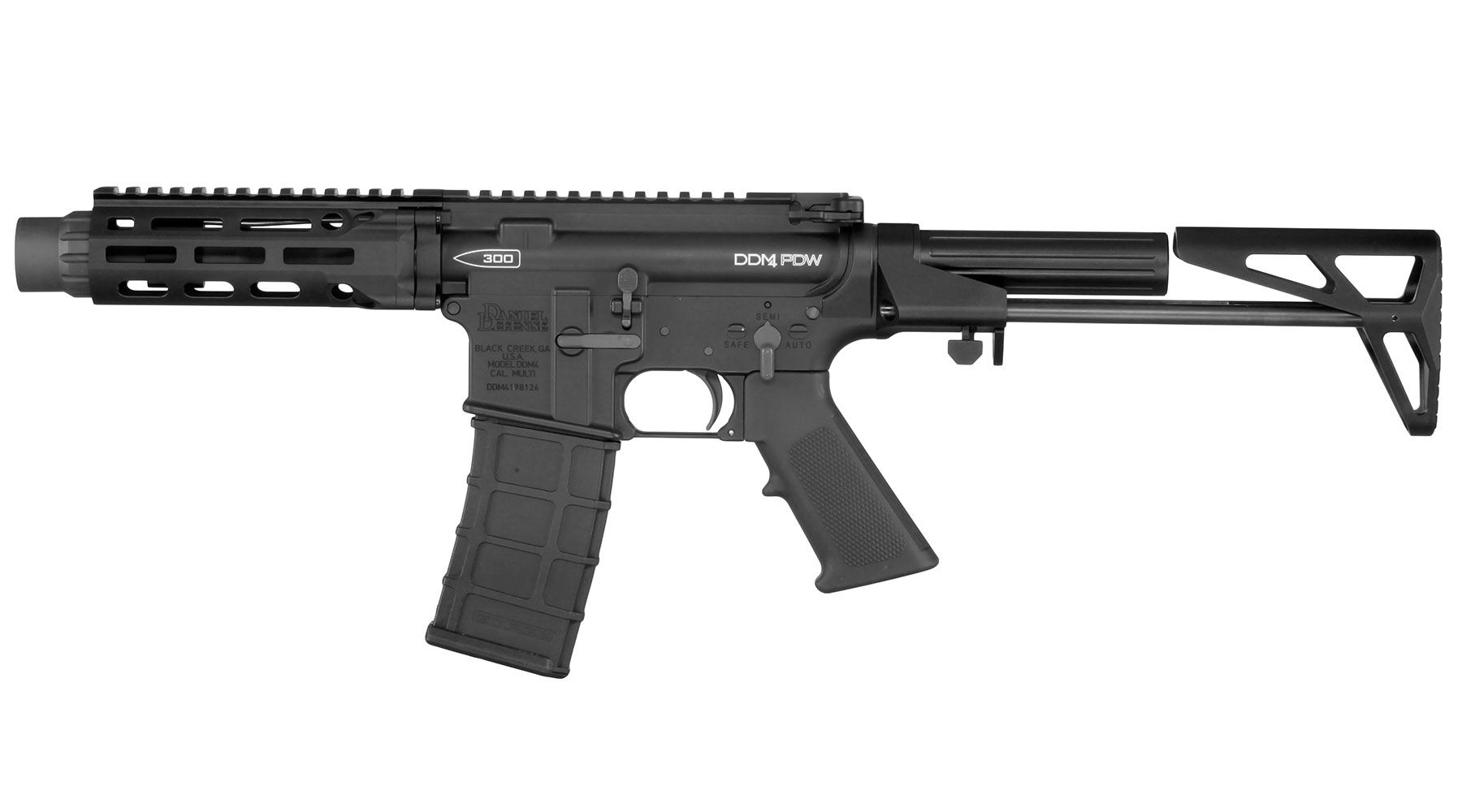 GHK Daniel Defense DDM4 300BLK PDW Vollmetall Gas-Blow-Back 6mm BB schwarz - Version 3 Bild 1