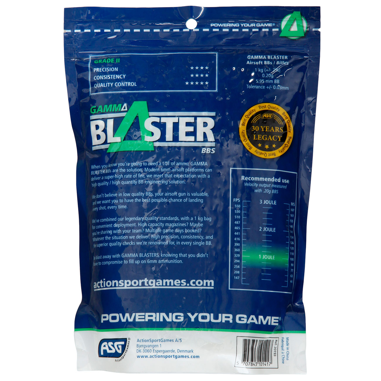 ASG Gamma Blaster Grade II BBs 0,20g 5.000er / 1kg Beutel weiss Bild 1