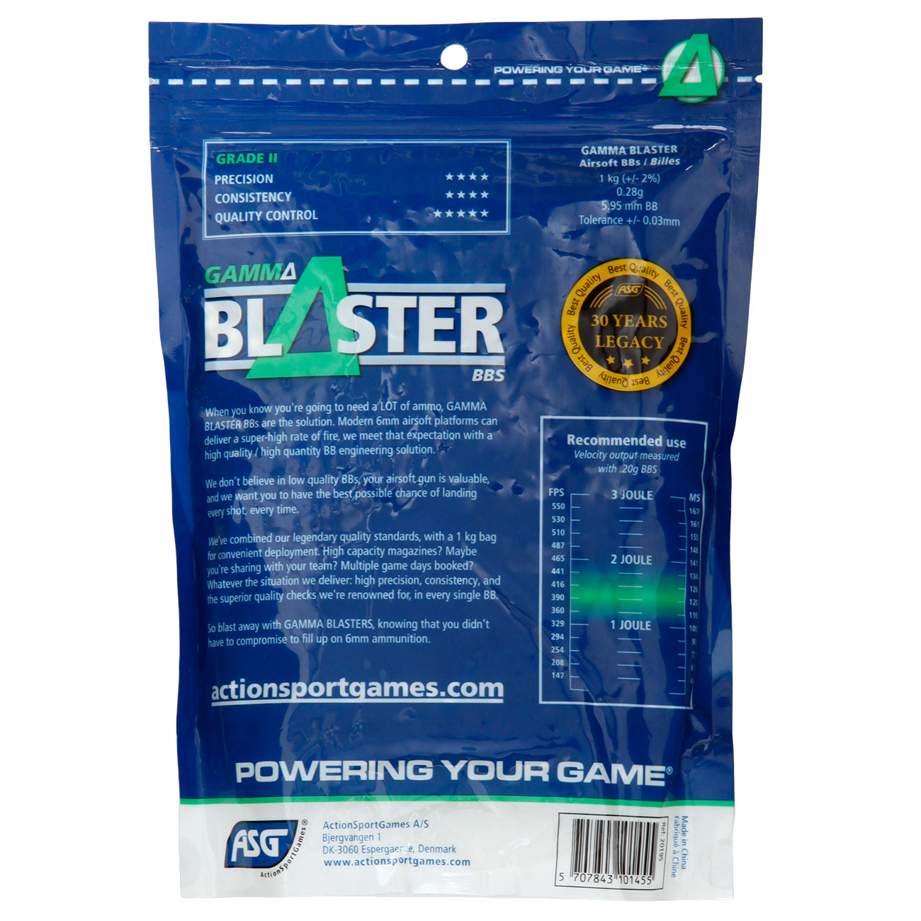 ASG Gamma Blaster Grade II BBs 0,28g 3.600er / 1kg Beutel weiss Bild 1