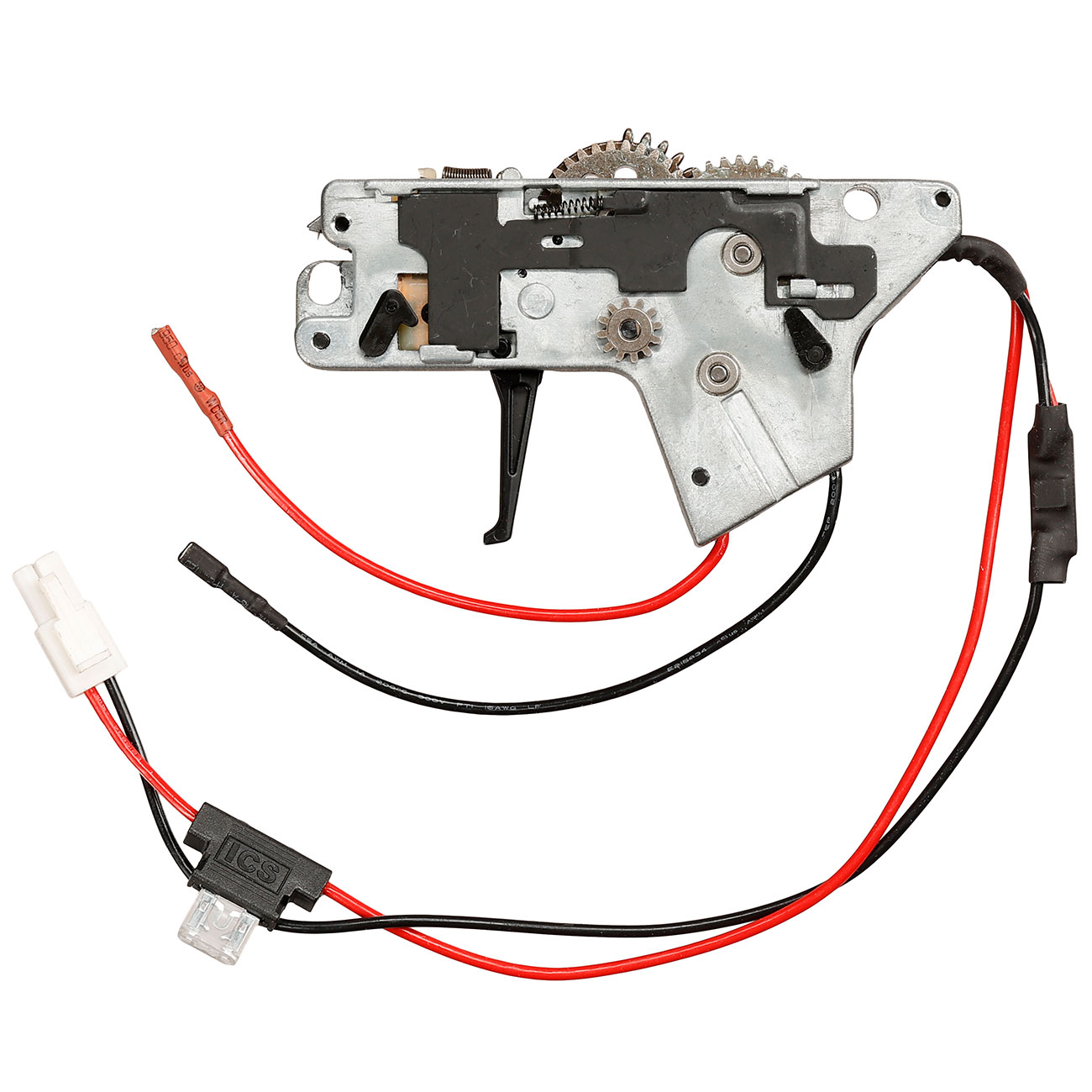 ICS M4 / M16 Ambi Split-Design Gearbox komplett mit Mosfet unten silber - Kabel hinten - MA-387 Bild 2