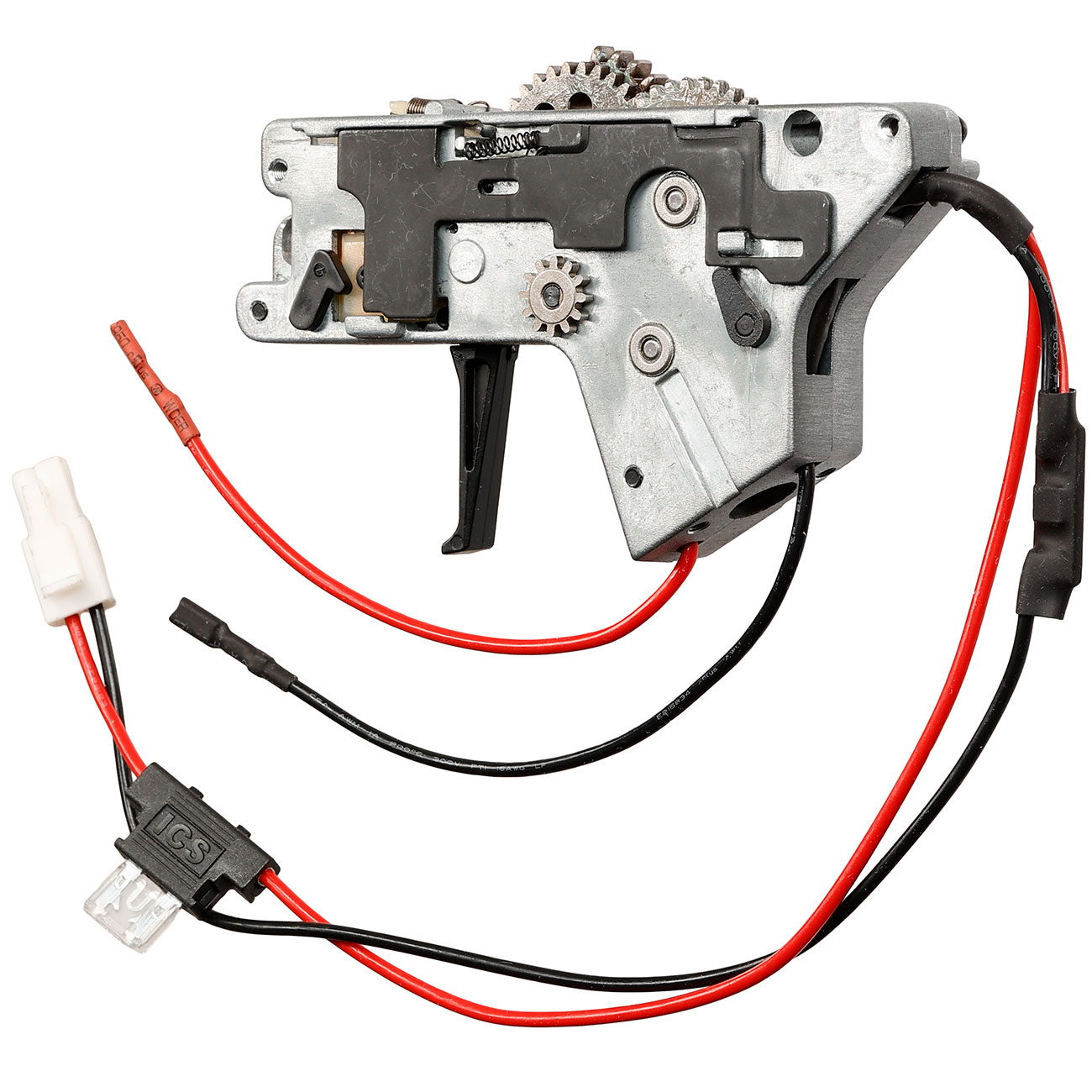 ICS M4 / M16 Ambi Split-Design Gearbox komplett mit Mosfet unten silber - Kabel hinten - MA-387 Bild 4