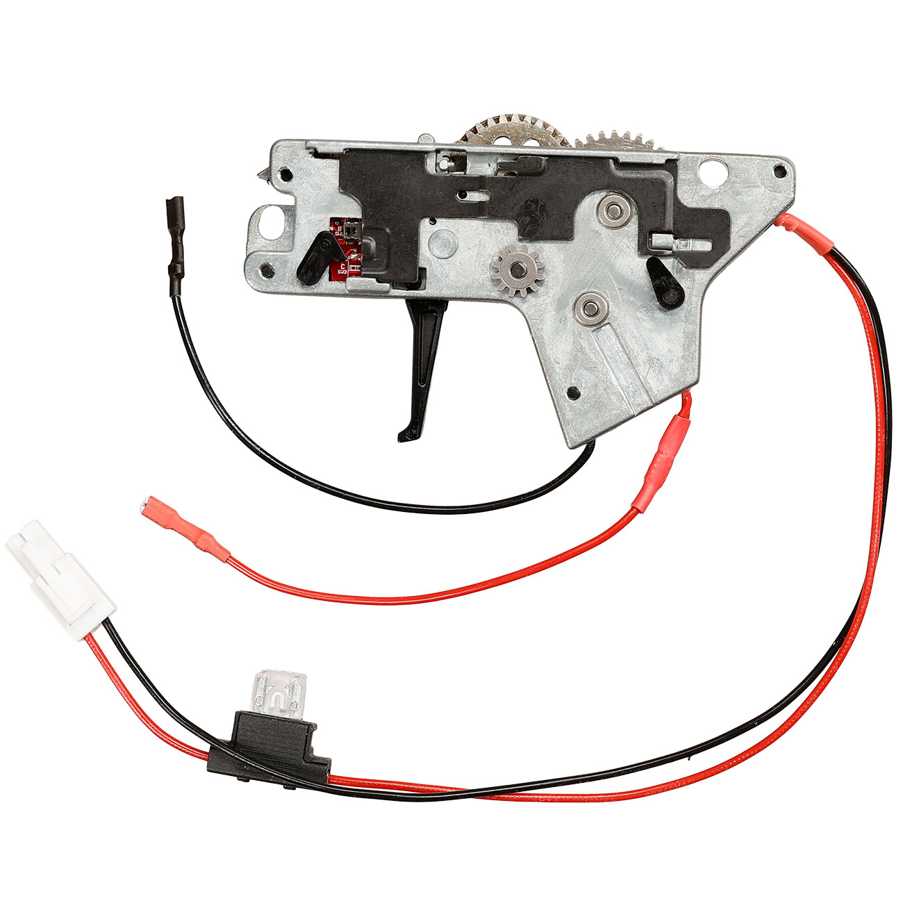 ICS M4 / M16 Ambi Split-Design Gearbox komplett mit SSS-Mosfet unten silber - Kabel hinten - MA-400 Bild 2