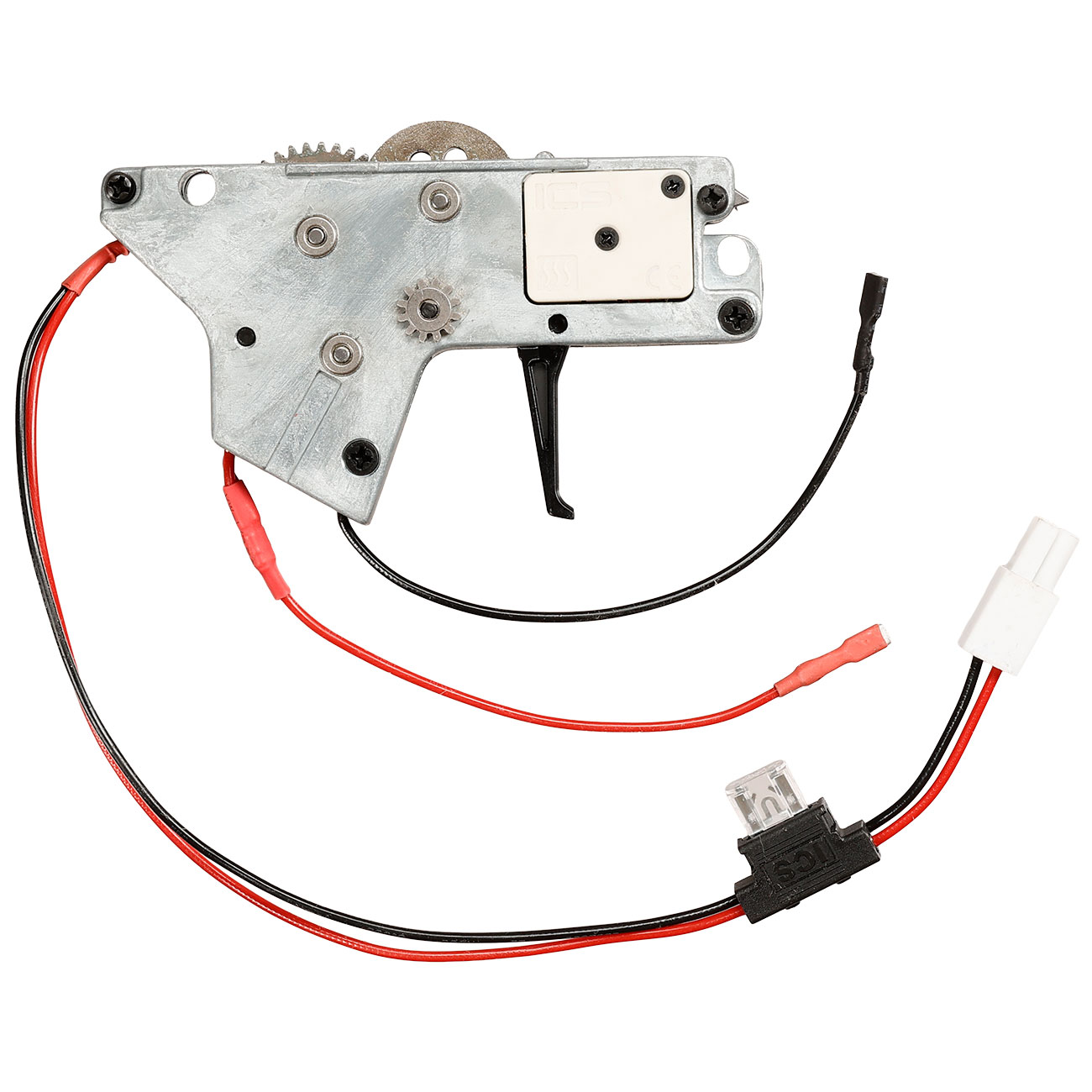 ICS M4 / M16 Ambi Split-Design Gearbox komplett mit SSS-Mosfet unten silber - Kabel hinten - MA-400 Bild 3