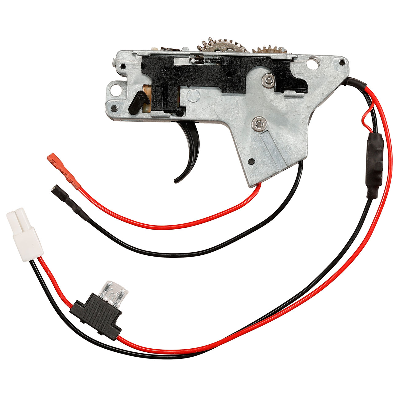 ICS M4 / M16 Split-Design Gearbox komplett mit Mosfet unten silber - Kabel hinten - MA-438 Bild 2