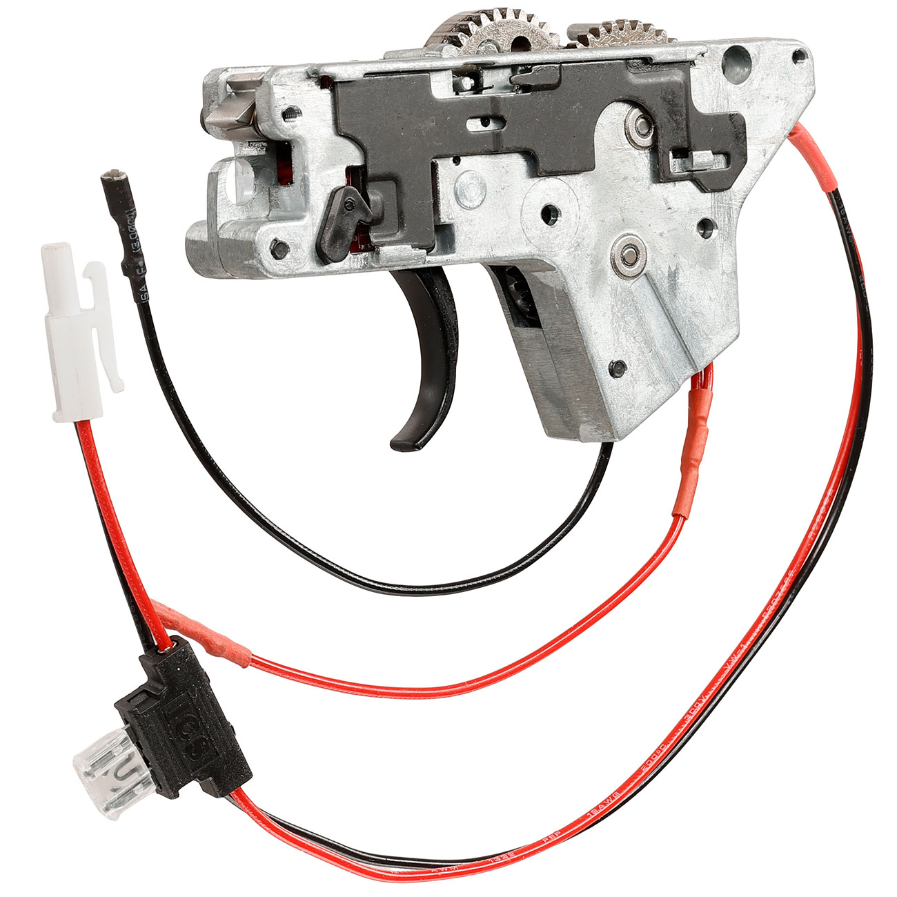 ICS M4 / M16 Split-Design Gearbox komplett mit SSS-Mosfet / Standard Trigger unten silber - Kabel hinten - MA-441