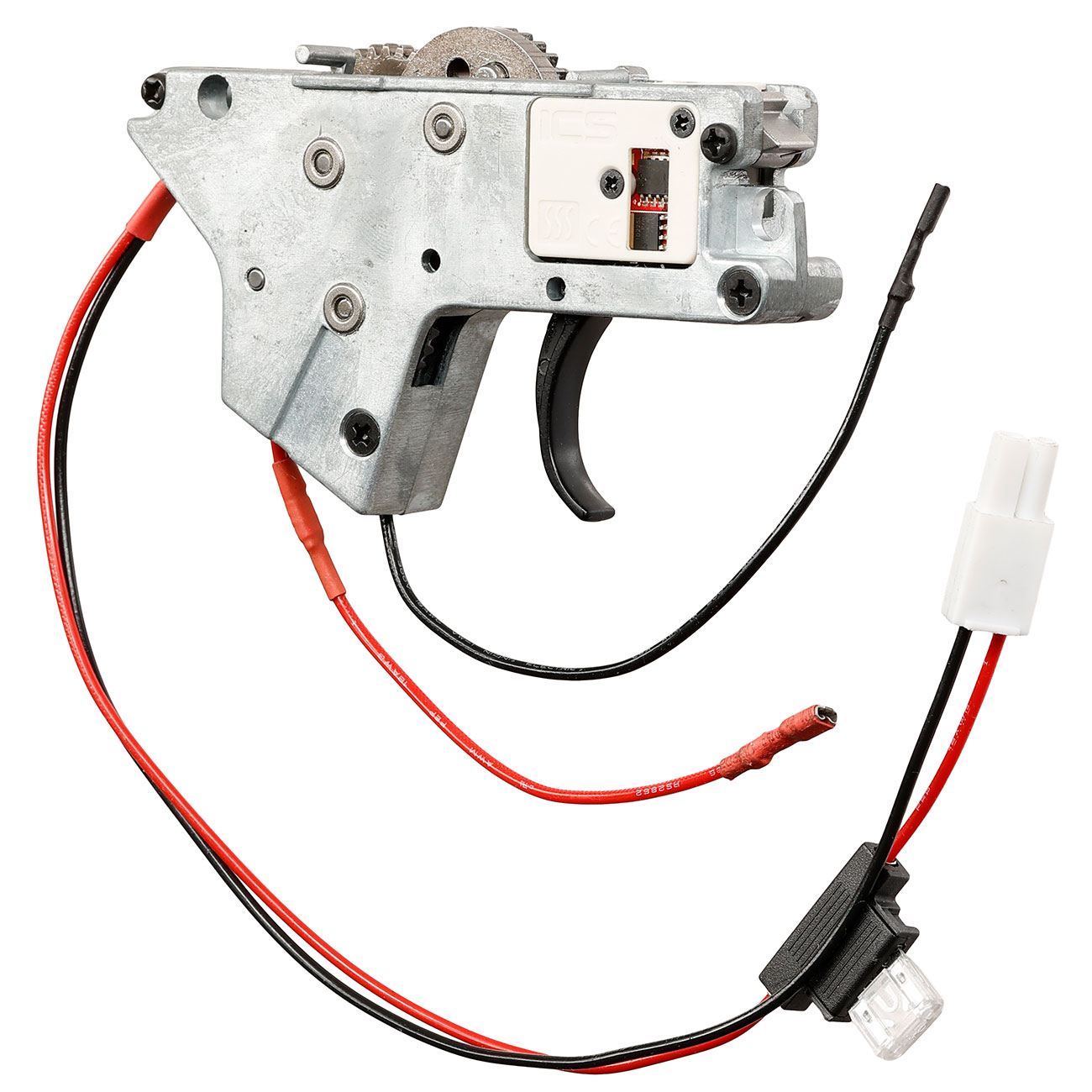 ICS M4 / M16 Split-Design Gearbox komplett mit SSS-Mosfet / Standard Trigger unten silber - Kabel hinten - MA-441 Bild 1