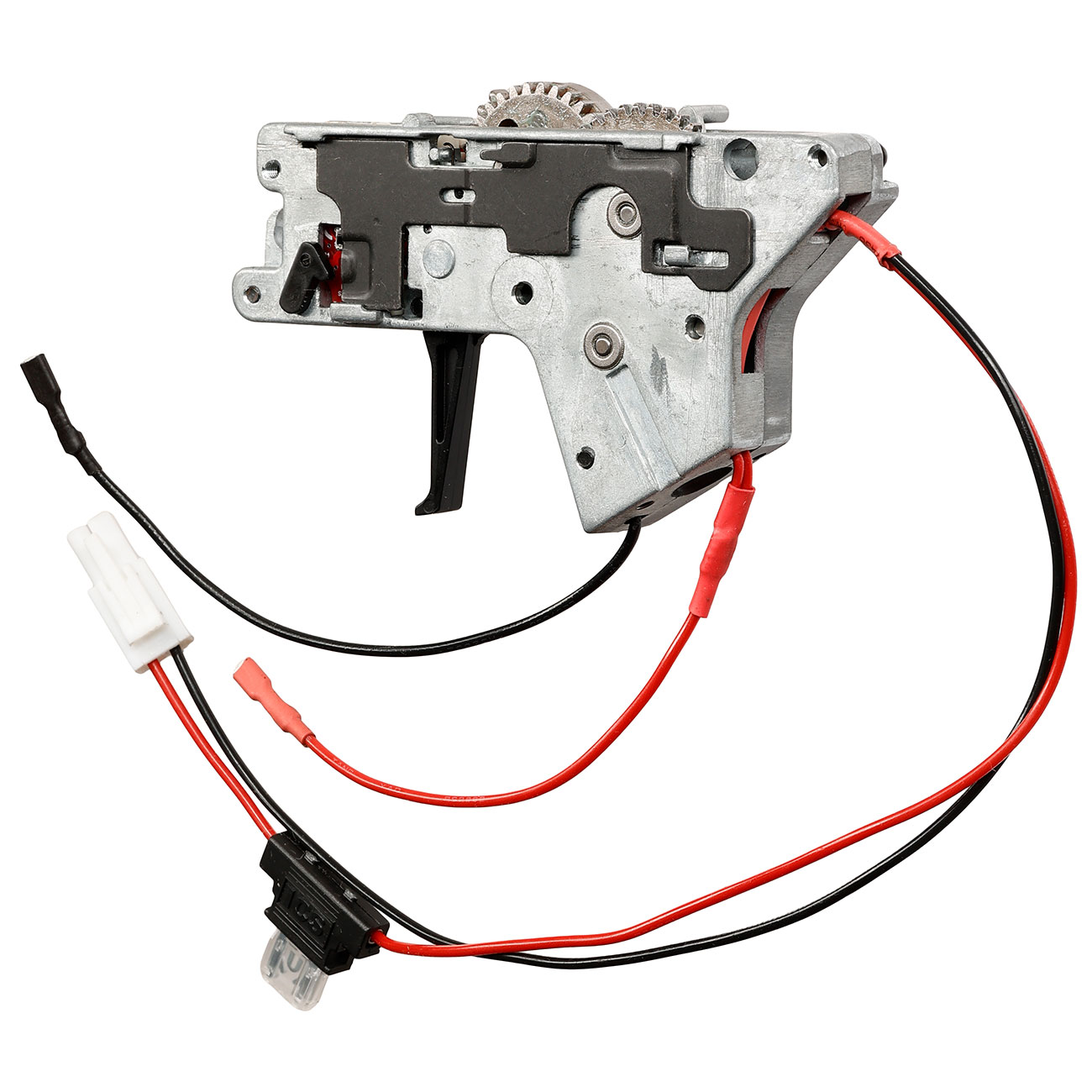 ICS M4 / M16  Split-Design Gearbox komplett mit SSS-Mosfet / Flat Trigger unten silber - Kabel hinten - MA-477 Bild 4
