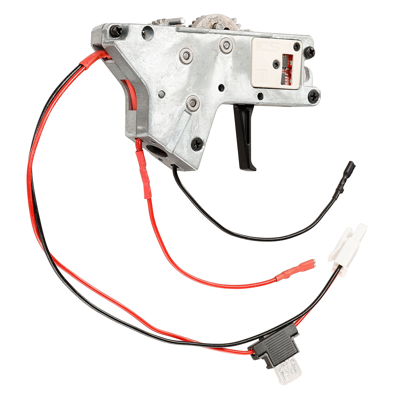ICS M4 / M16  Split-Design Gearbox komplett mit SSS-Mosfet / Flat Trigger unten silber - Kabel hinten - MA-477 Bild 5