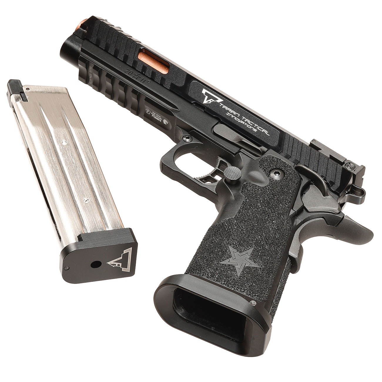 Army Armament TTI / Staccato 2011 Combat Master Vollmetall GBB 6mm BB schwarz - CNC-Version Bild 6