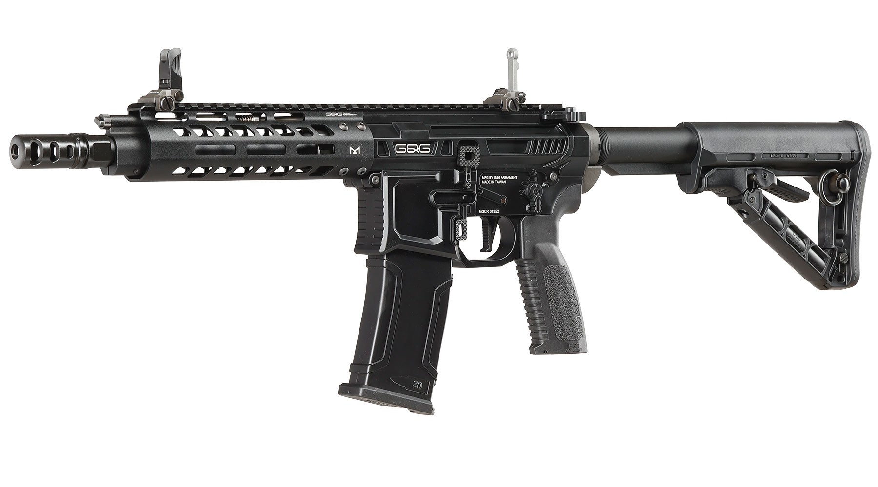 G&G M4 MGCR 556 7 Zoll Vollmetall GBB 6mm BB schwarz