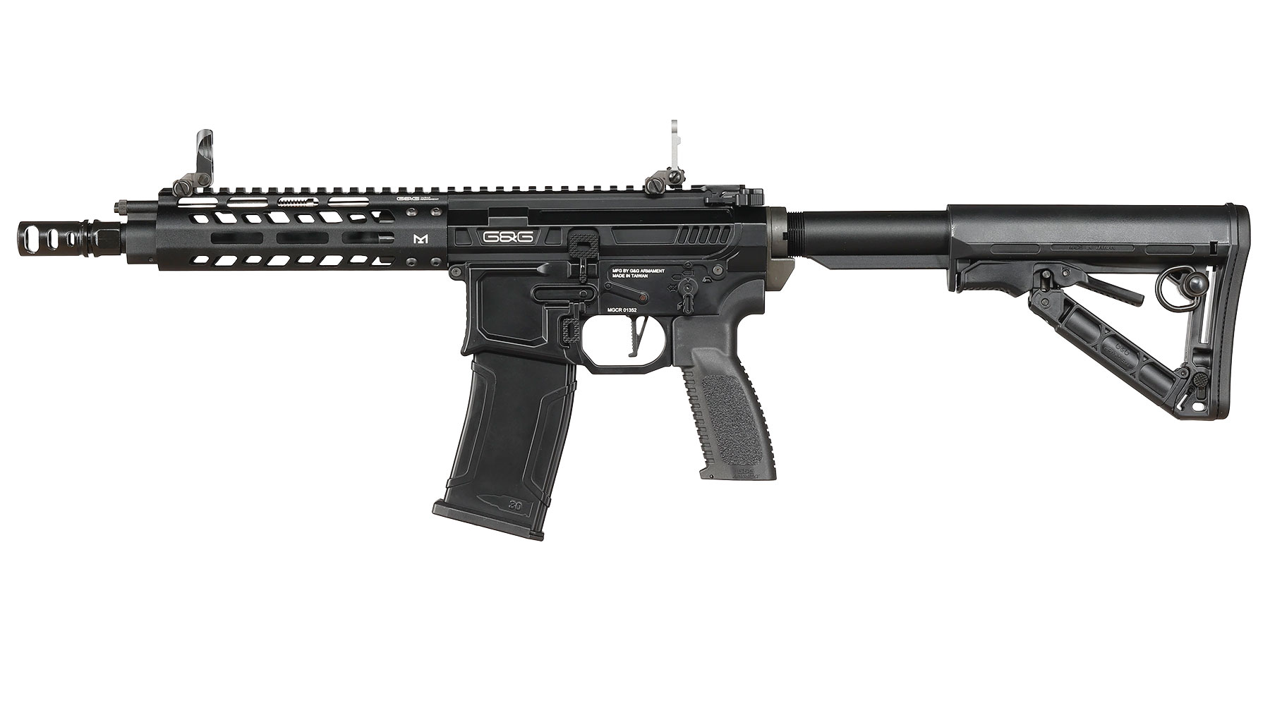 G&G M4 MGCR 556 7 Zoll Vollmetall GBB 6mm BB schwarz Bild 1