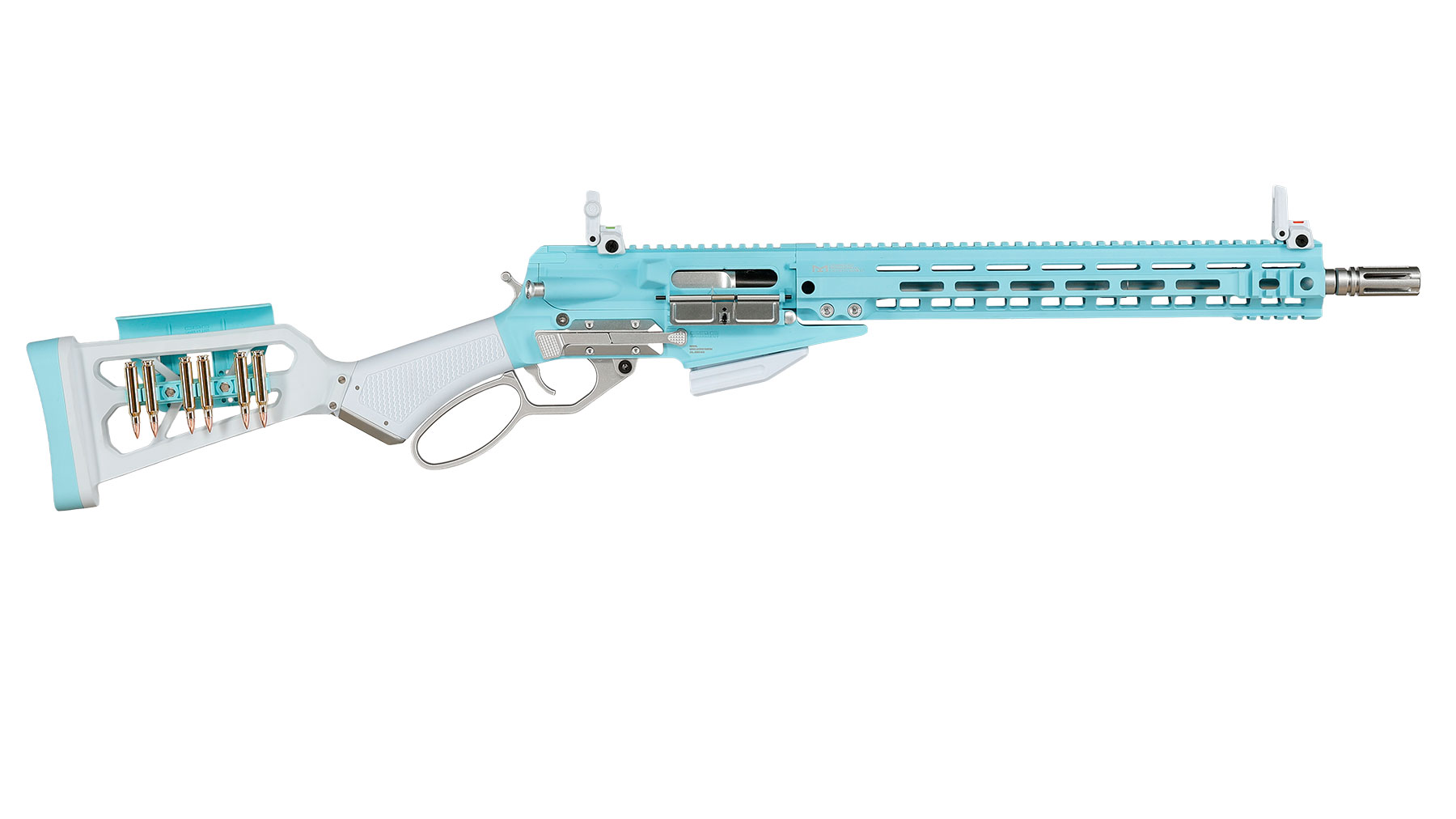 G&G LevAR 15 Zoll Rifle Gas Lever Action Vollmetall 6mm BB Macaron Blue Edition Bild 3