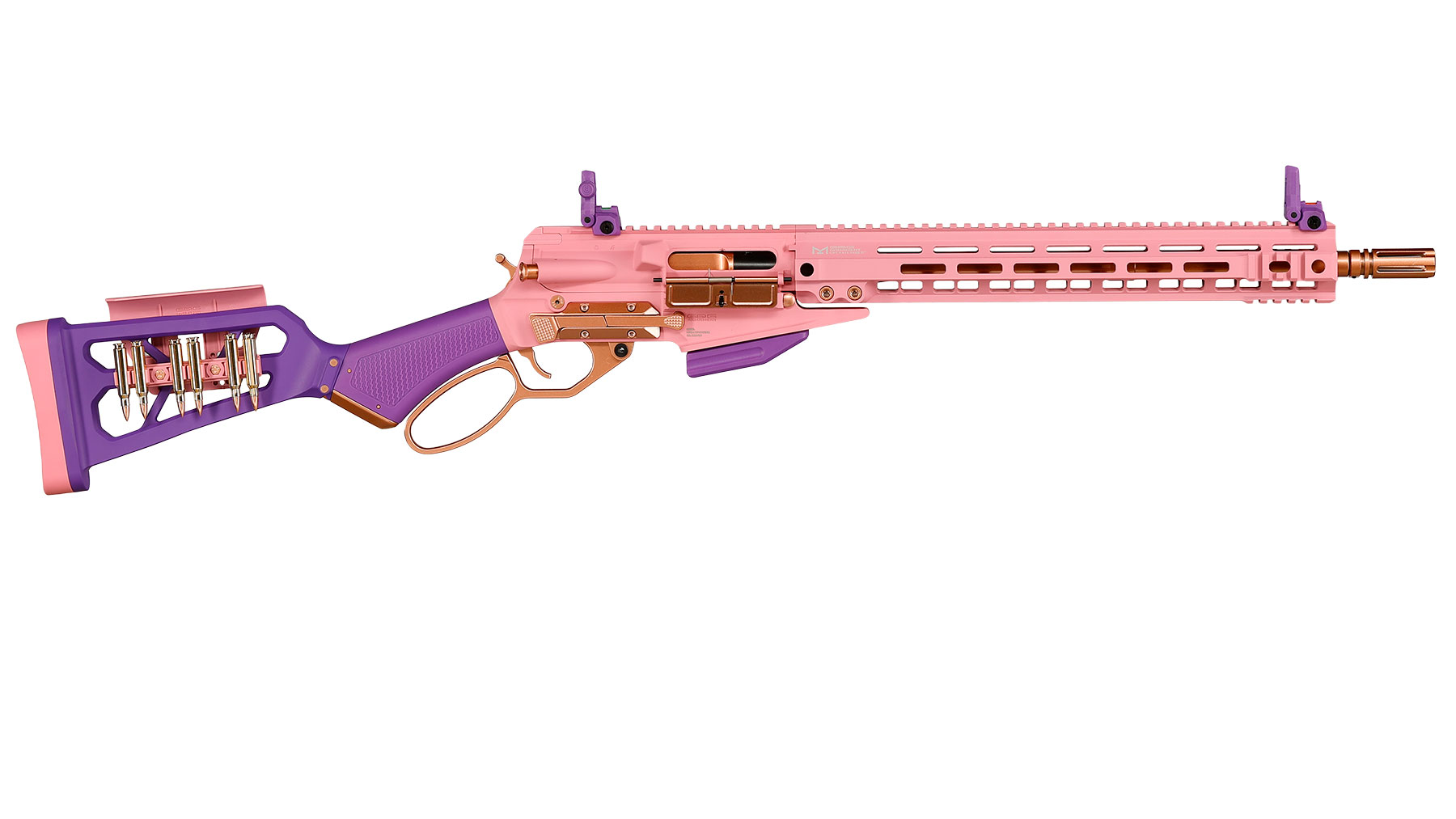 G&G LevAR 15 Zoll Rifle Gas Lever Action Vollmetall 6mm BB Pink-Gold Edition Bild 3