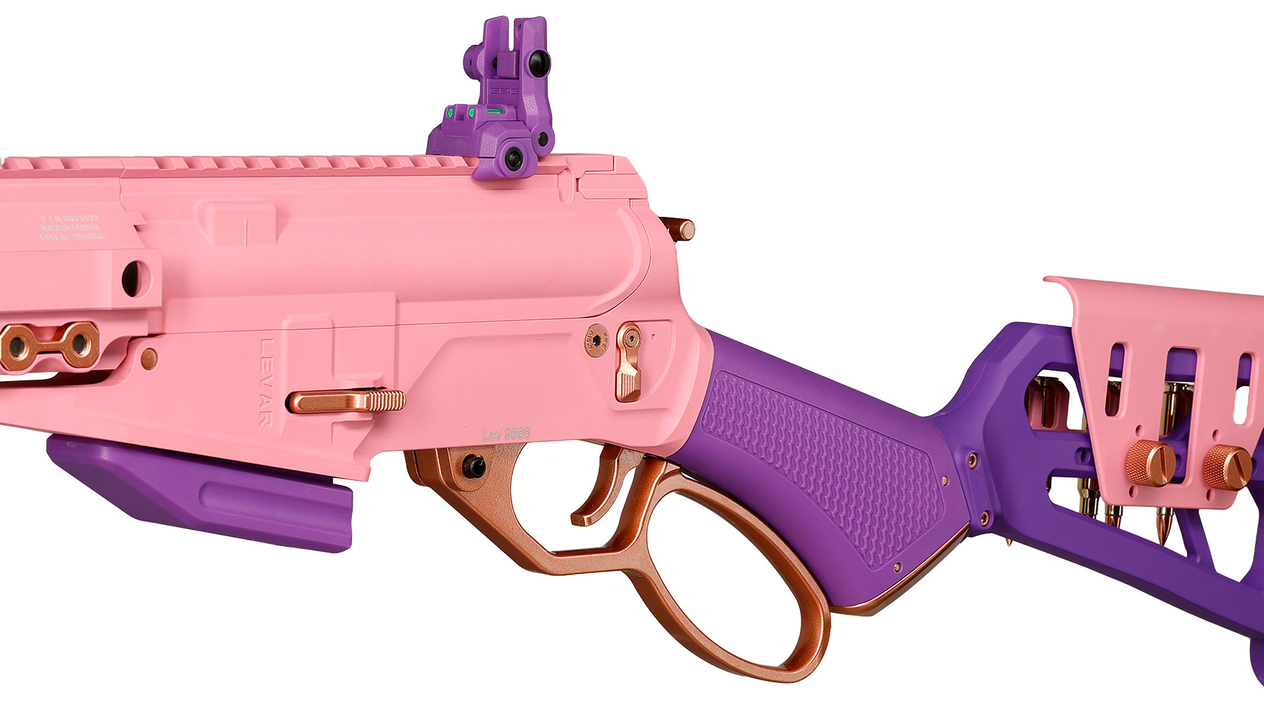 G&G LevAR 15 Zoll Rifle Gas Lever Action Vollmetall 6mm BB Pink-Gold Edition Bild 8