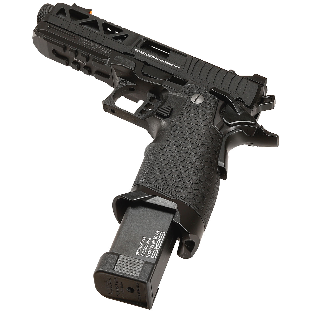 G&G 2024 CP Custom Airsoftpistole Hi-Capa Vollmetall GBB 6mm BB schwarz - Set mit 2 Magazinen / Pistolenkoffer Bild 5