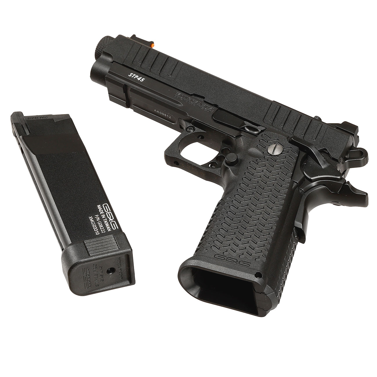 G&G STP45 Airsoftpistole Hi-Capa mit Polymer-Schlitten / Metallrahmen GBB 6mm BB schwarz Bild 6
