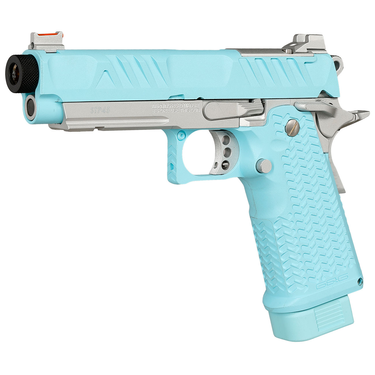 G&G STP45 Airsoftpistole Hi-Capa mit Polymer-Schlitten / Metallrahmen GBB 6mm BB Macaron Blue Edition