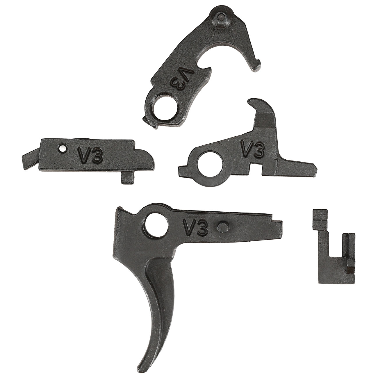 RA-Tech CNC Stahl Trigger Set f. Wei-ETech M4 / M16 / AR-15 V3 GBB Serie schwarz Bild 1