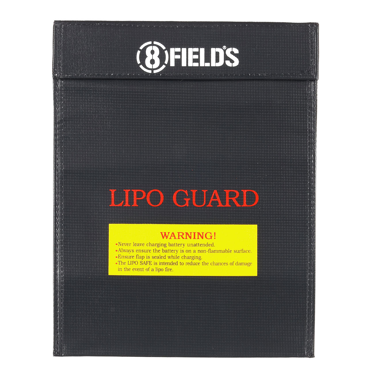 8Fields Premium LiPo Safety Bag Large 23 x 30 cm Feuerfeste Sicherheitstasche schwarz