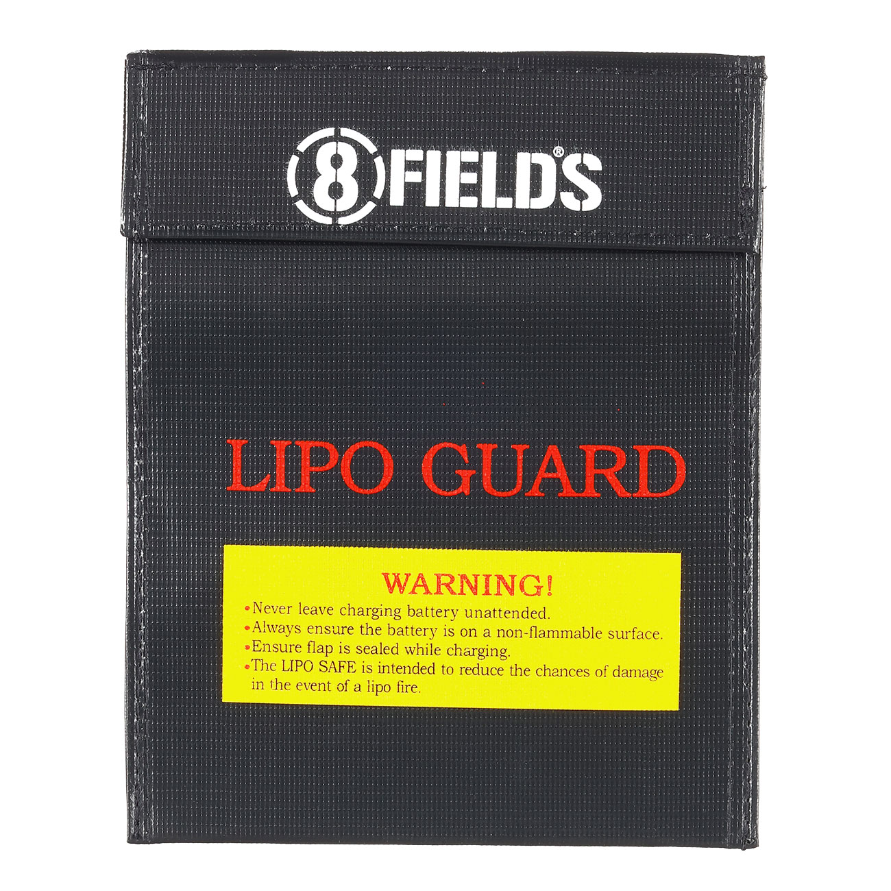 8Fields Premium LiPo Safety Bag Medium 18 x 23 cm Feuerfeste Sicherheitstasche schwarz