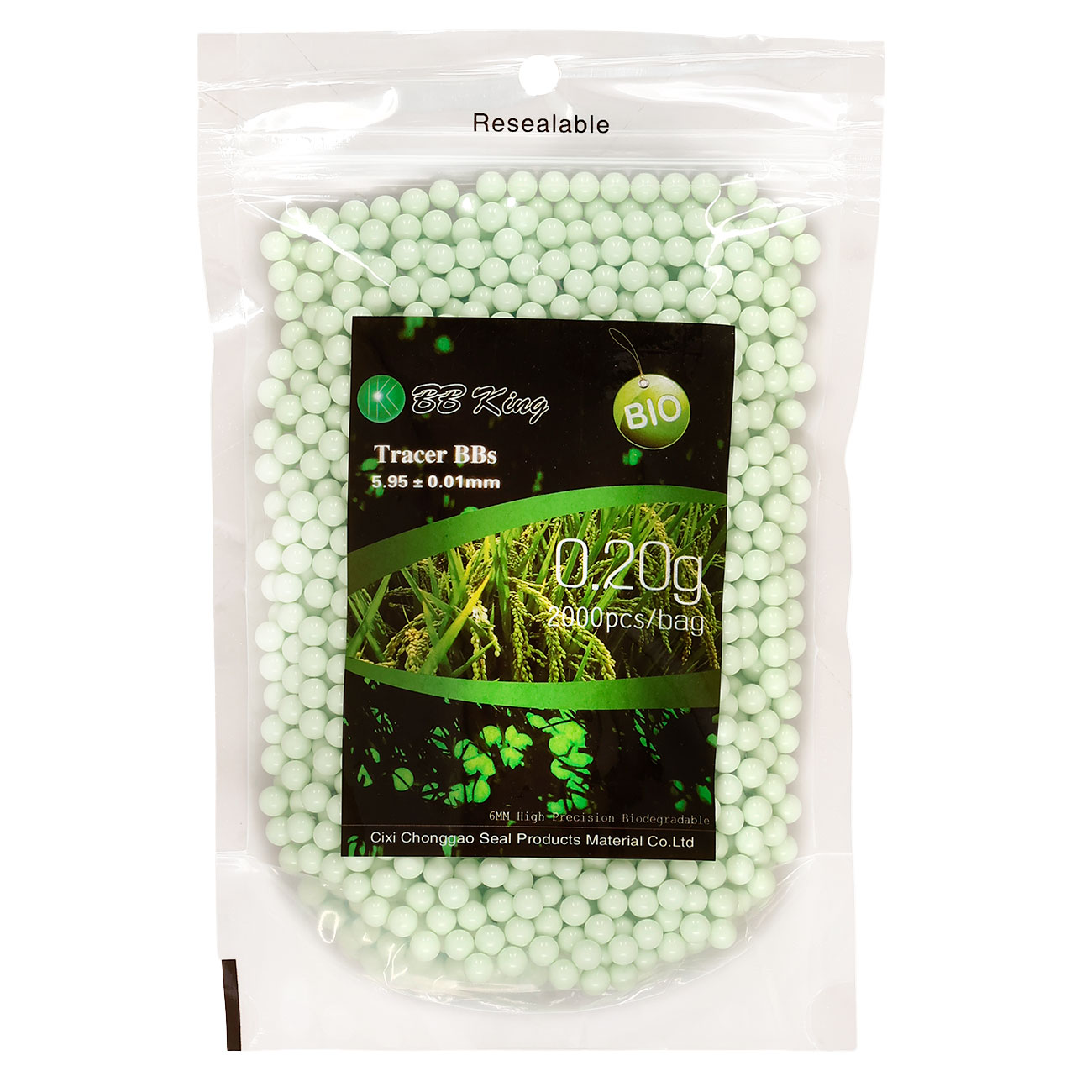 BB King Glow In Dark High Precision Tracer BIO BBs 0,20g 2.000er Beutel grn