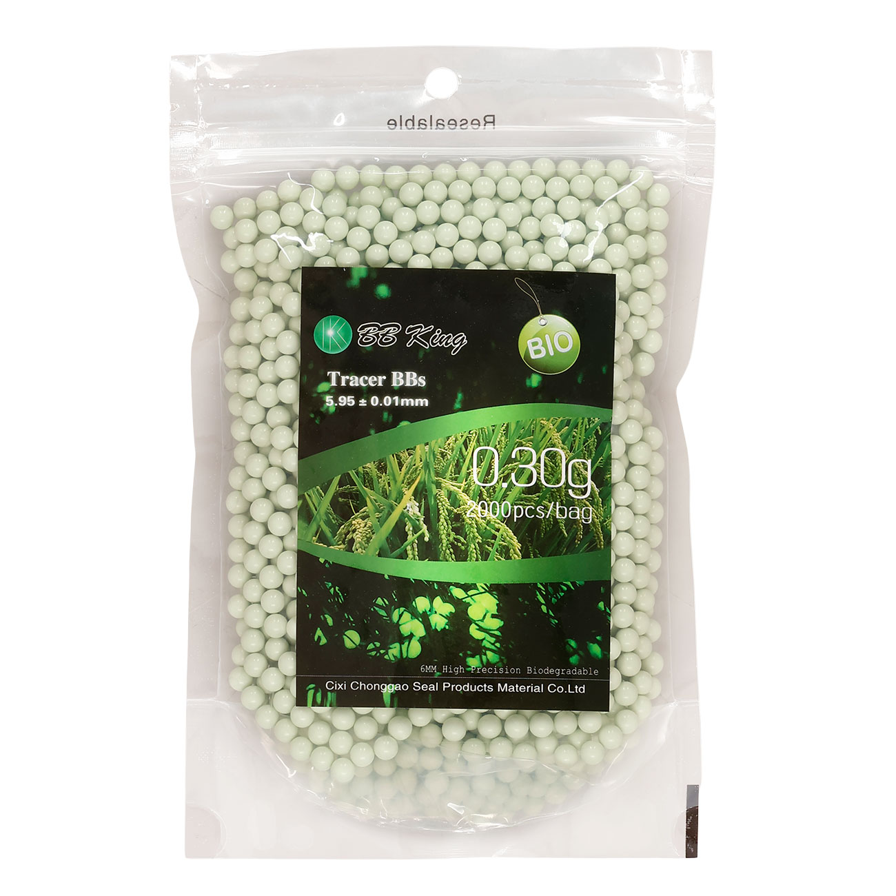 BB King Glow In Dark High Precision Tracer BIO BBs 0,30g 2.000er Beutel grn