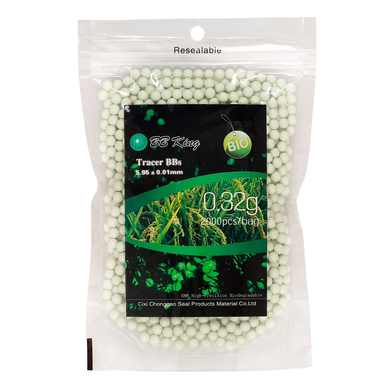 BB King Glow In Dark High Precision Tracer BIO BBs 0,32g 2.000er Beutel grn