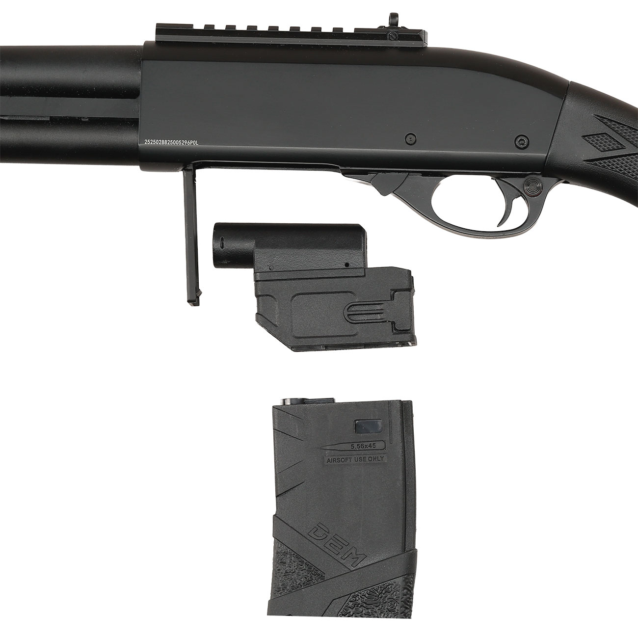 BattleAxe M4 / M16 S-AEG Magazinadapter f. Tokyo Marui kompatible M870 Shotguns schwarz Bild 8