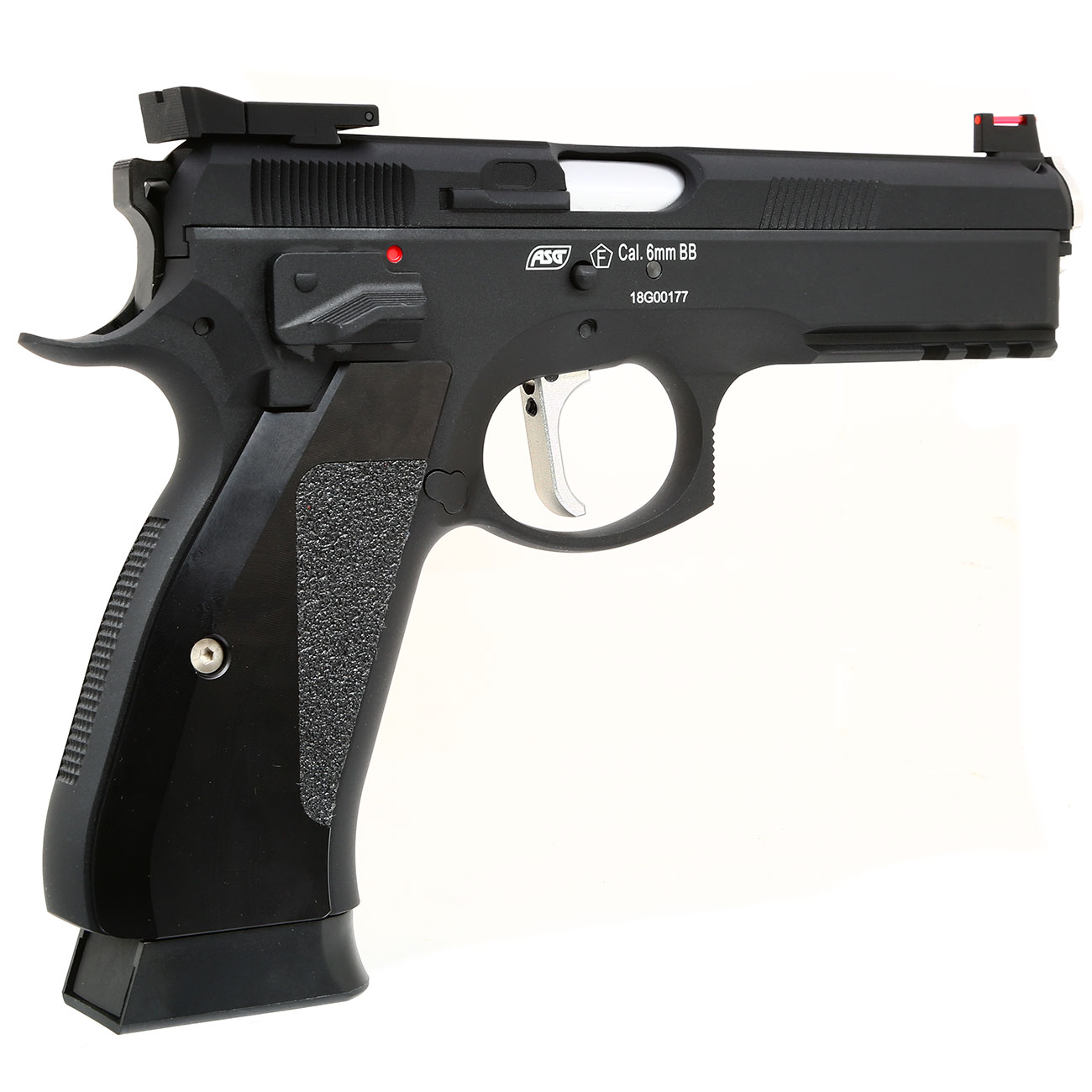 KJ Works CZ 75 SP-01 Shadow ACCU RaceGun Vollmetall CO2 BlowBack 6mm BB schwarz Bild 4